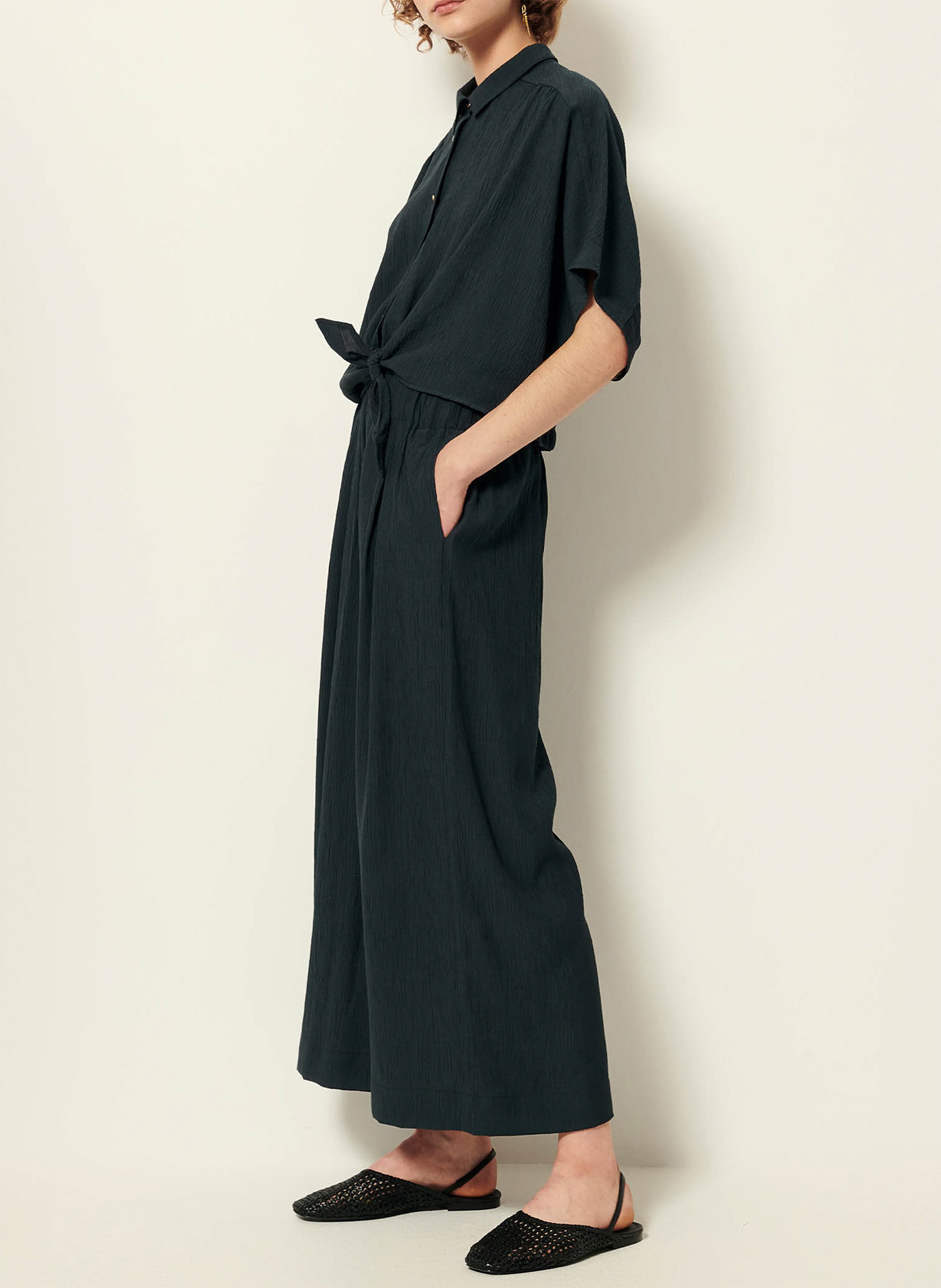 Pantalon large 7/8ème en linon antique isla minima SESSUN Vert