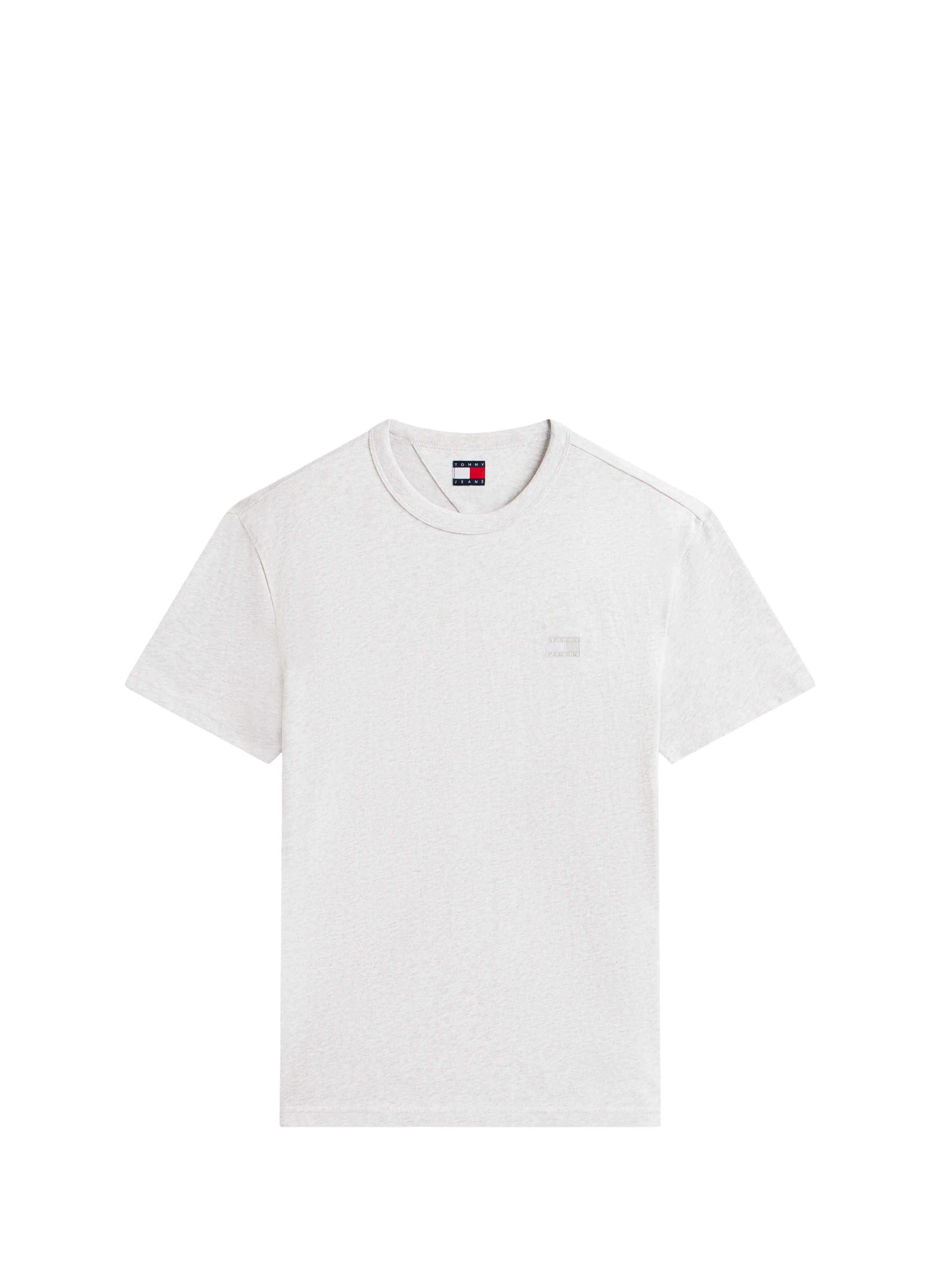 Round neck short sleeve t-shirt with embroidered logo TOMMY HILFIGER Grey