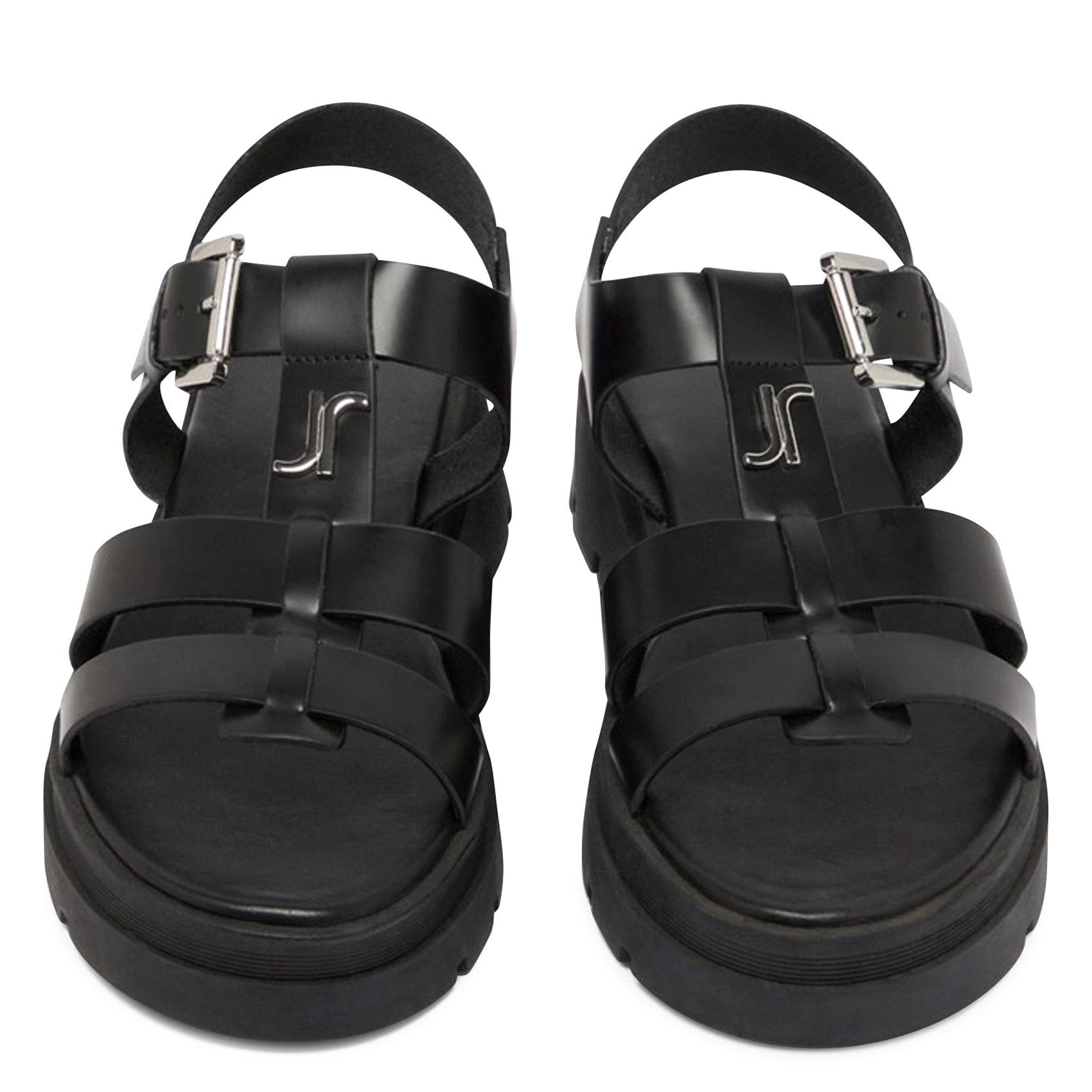 Sandales à plateformes en cuir lisse liverpool JONAK Noir