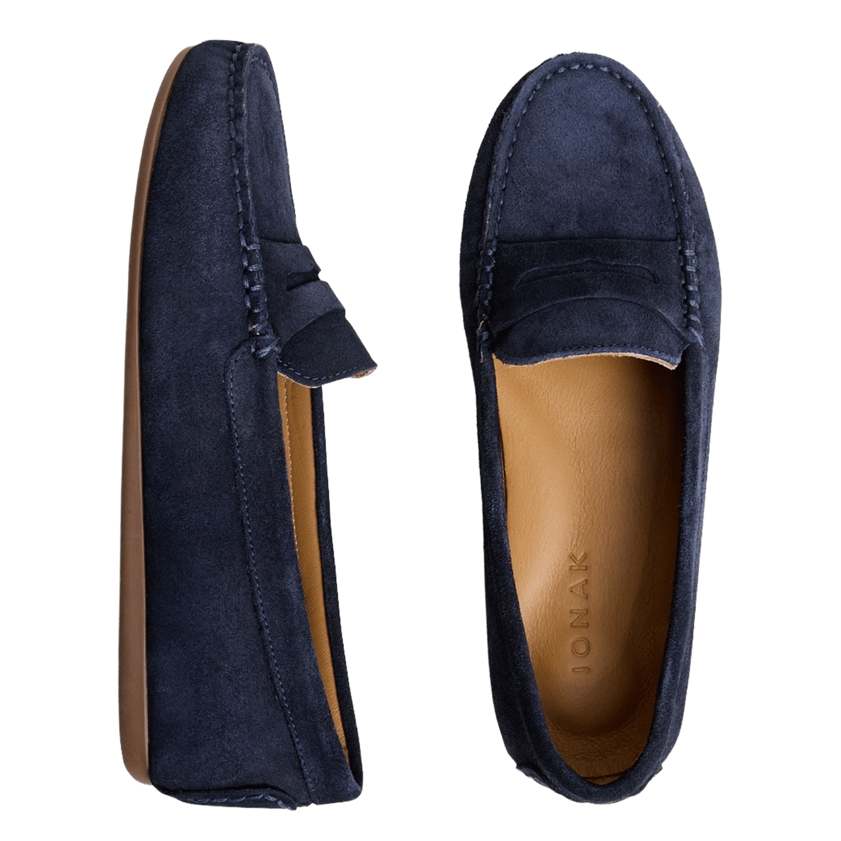 Mocassins en cuir liv JONAK Bleu