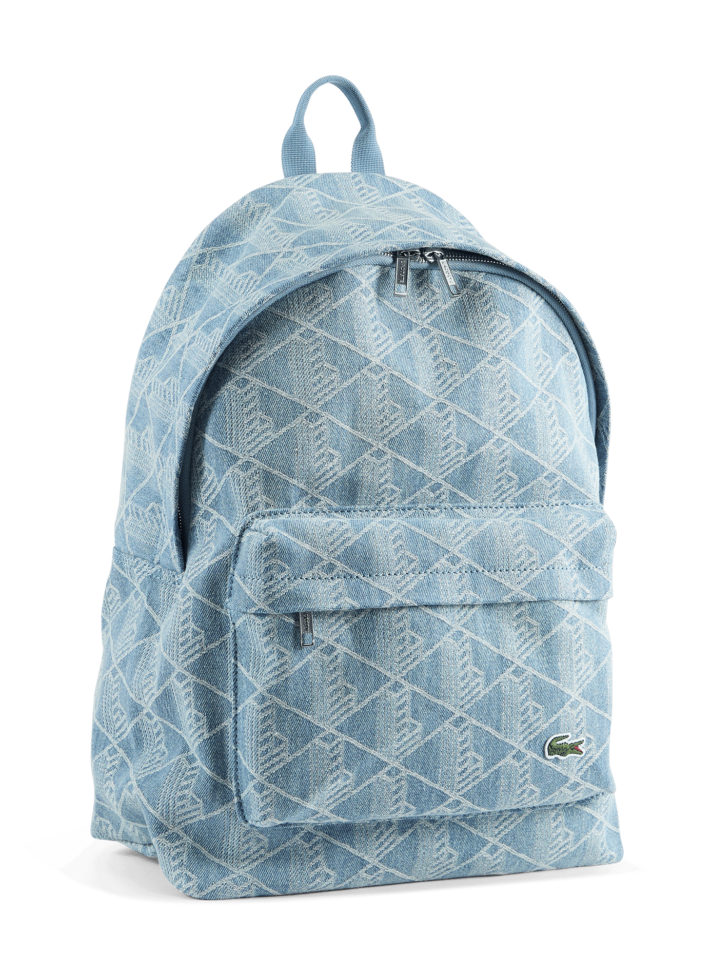 Monogram cotton backpack LACOSTE Blue