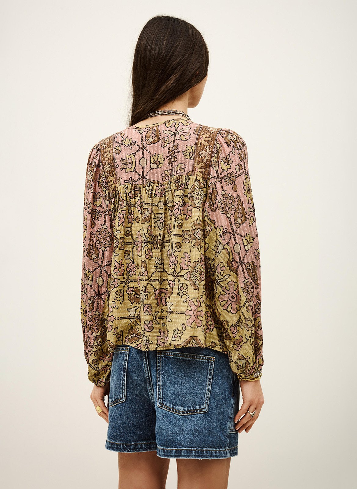 Blouse ample imprimée pamila Jaune