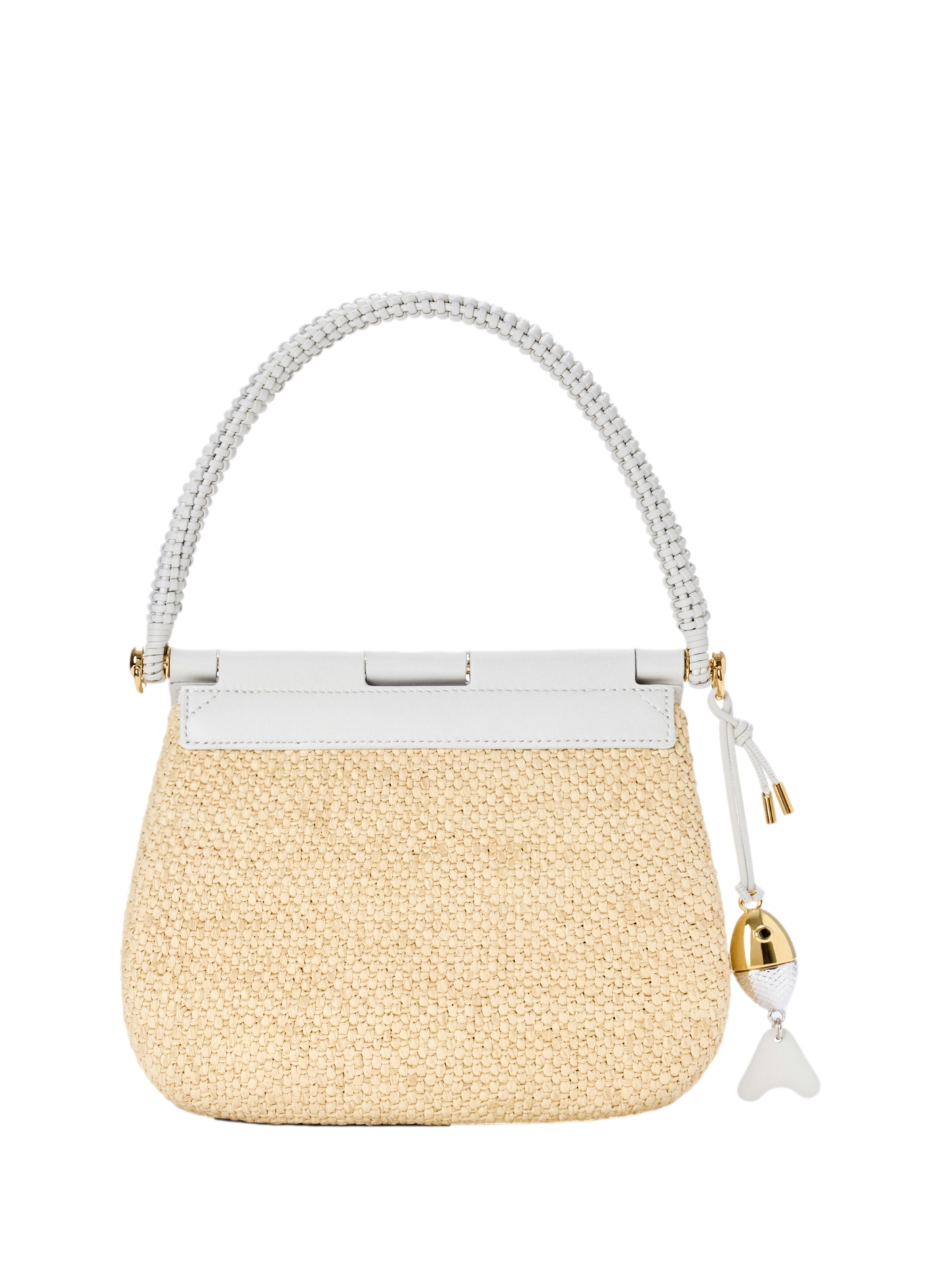 Medium Pescador bag in raffia and calf leather LOEWE Beige
