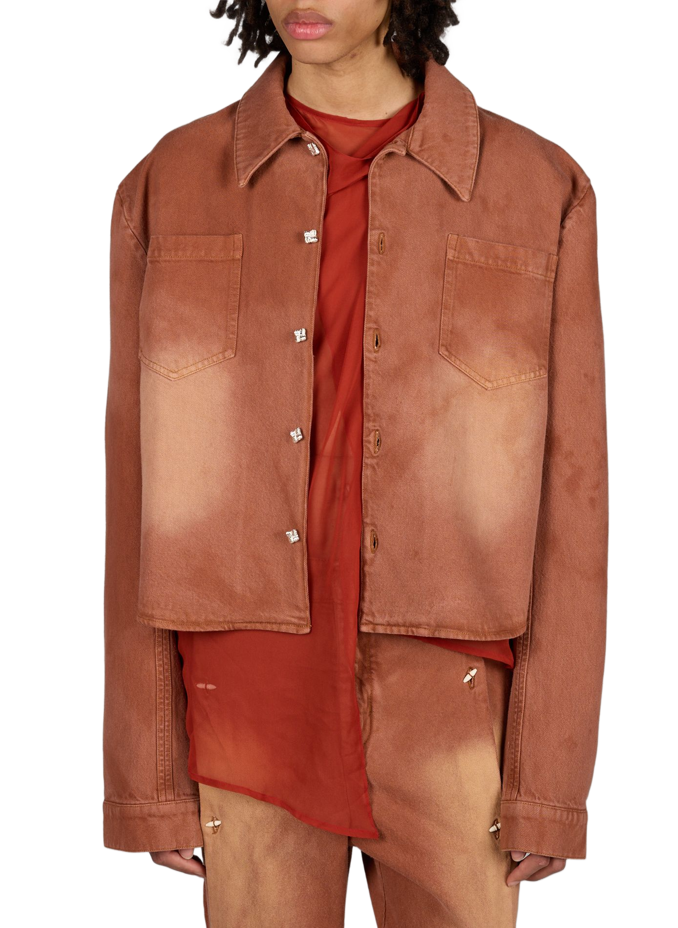 Ruedo Short Washed Cotton Overshirt CAMPILLO Brown