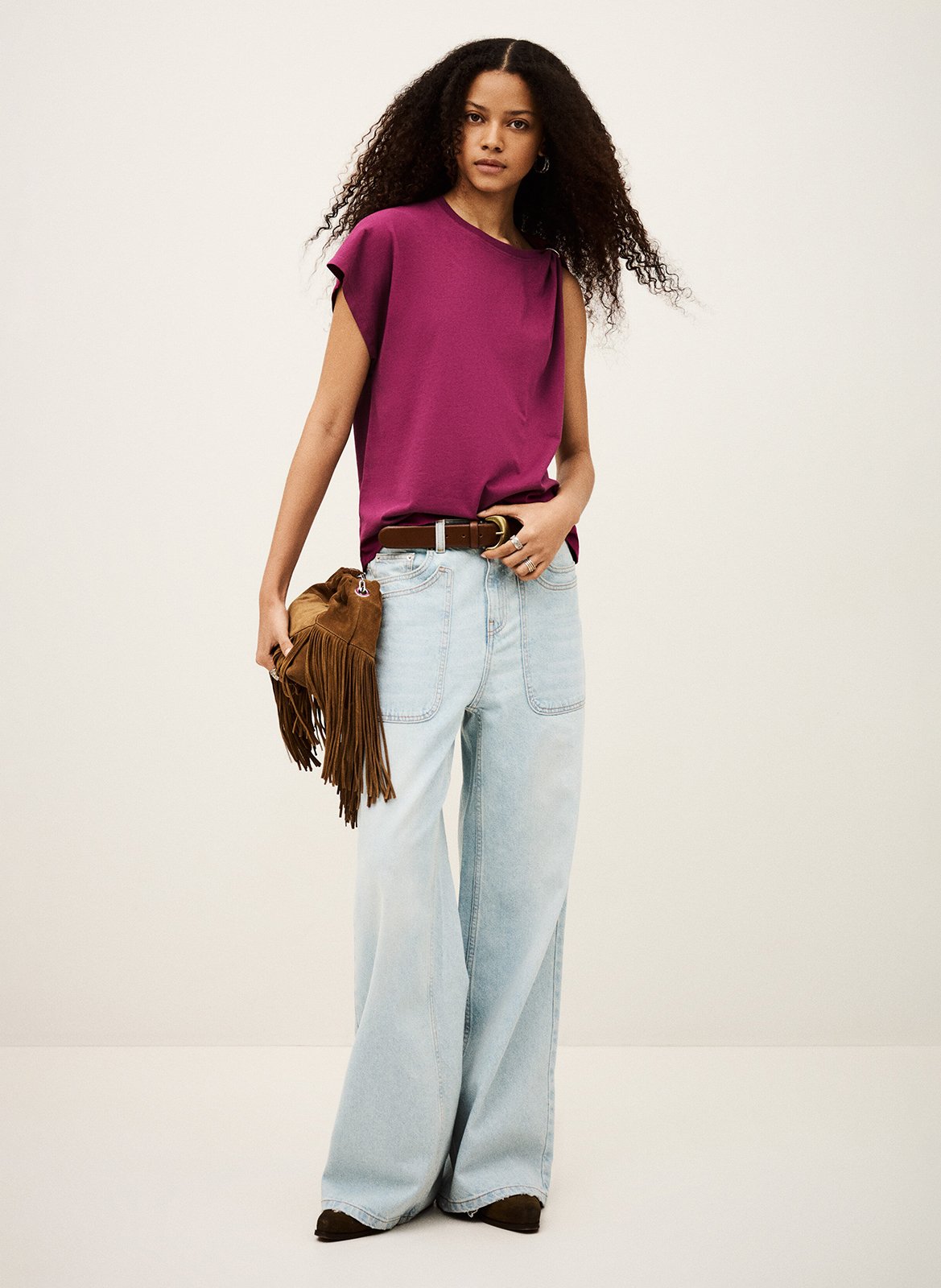 Tee-shirt col rond allia Violet