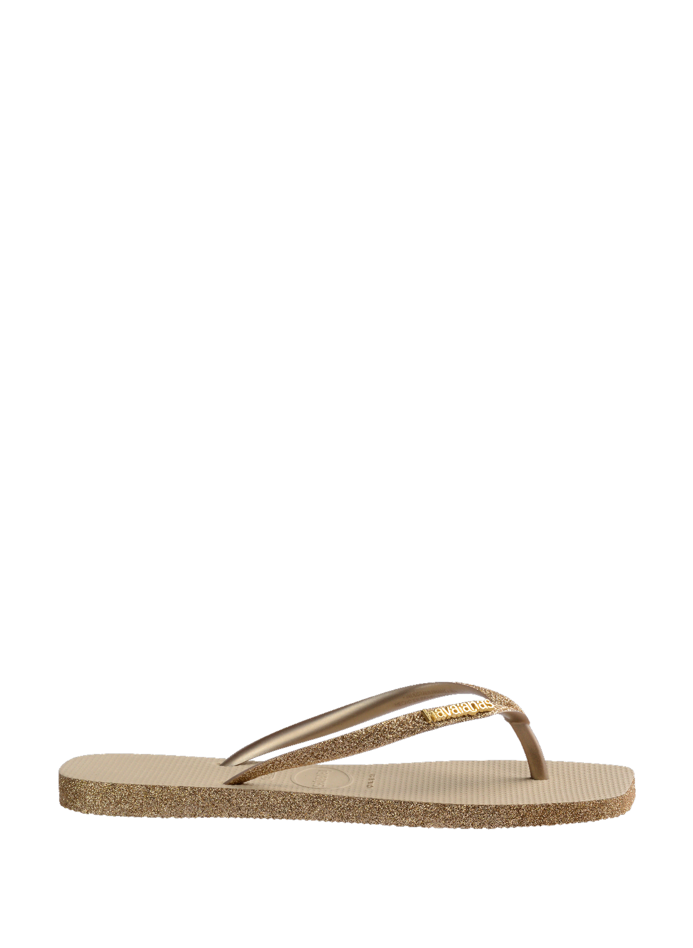 Slim Square Sparkle Toe-Post Sandals with Sparkling Straps HAVAIANAS Golden