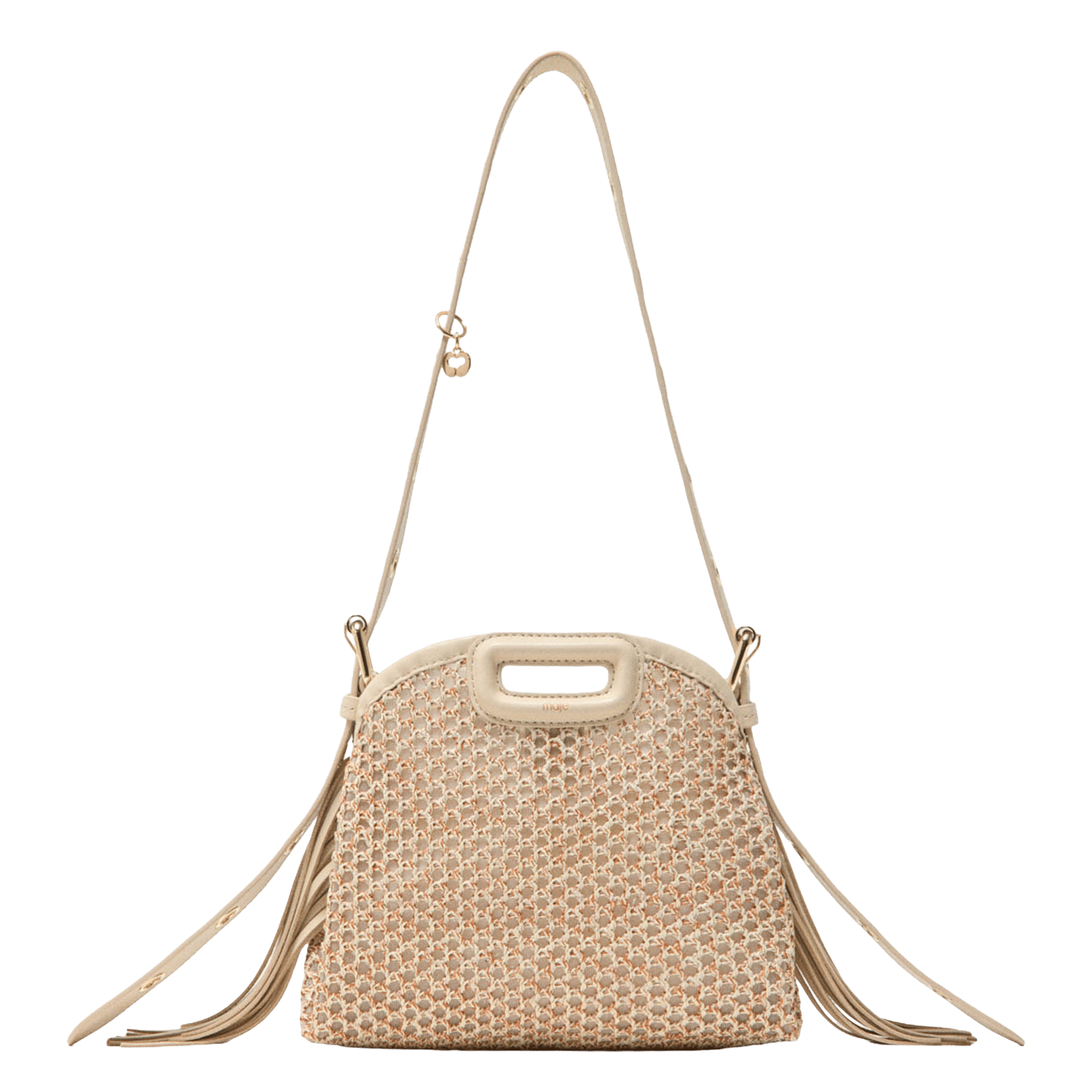 Sac bandoulière en cuir miss m mini MAJE Beige