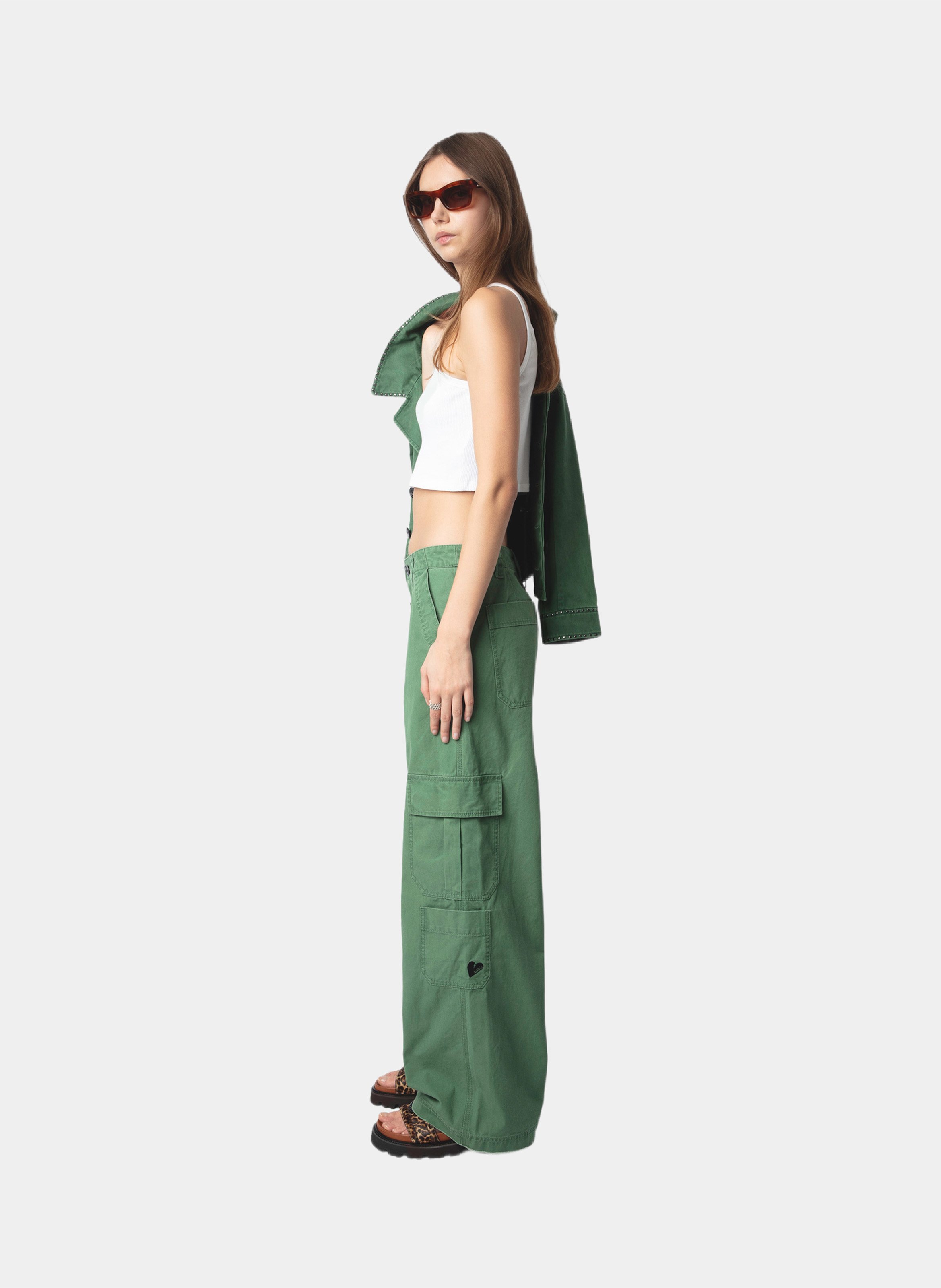 Pantalon cargo en coton parky ZADIG&VOLTAIRE Vert
