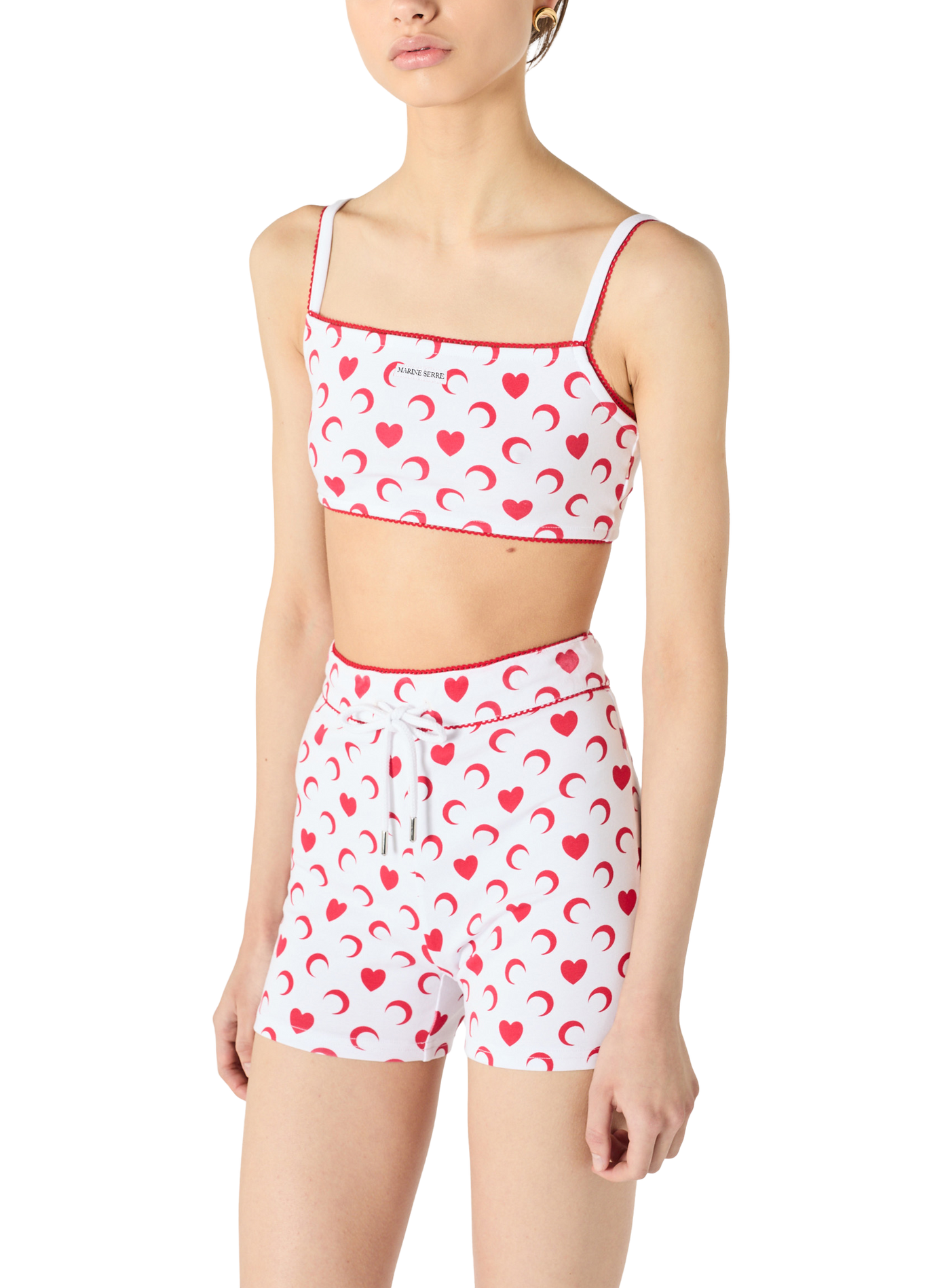 Mini-shorts imprimé moon heart MARINE SERRE Wit