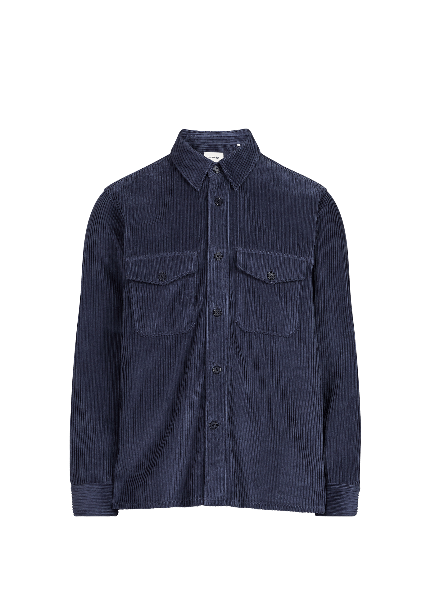 Overshirt with classic collar in cotton corduroy. SAISON 1865 Blue