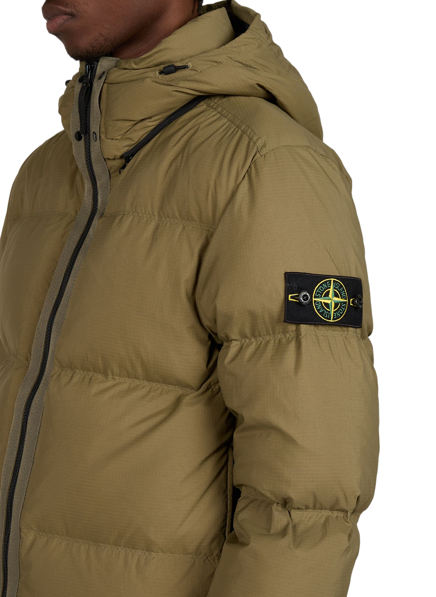 Short quilted puffer jacket STONE ISLAND Khaki