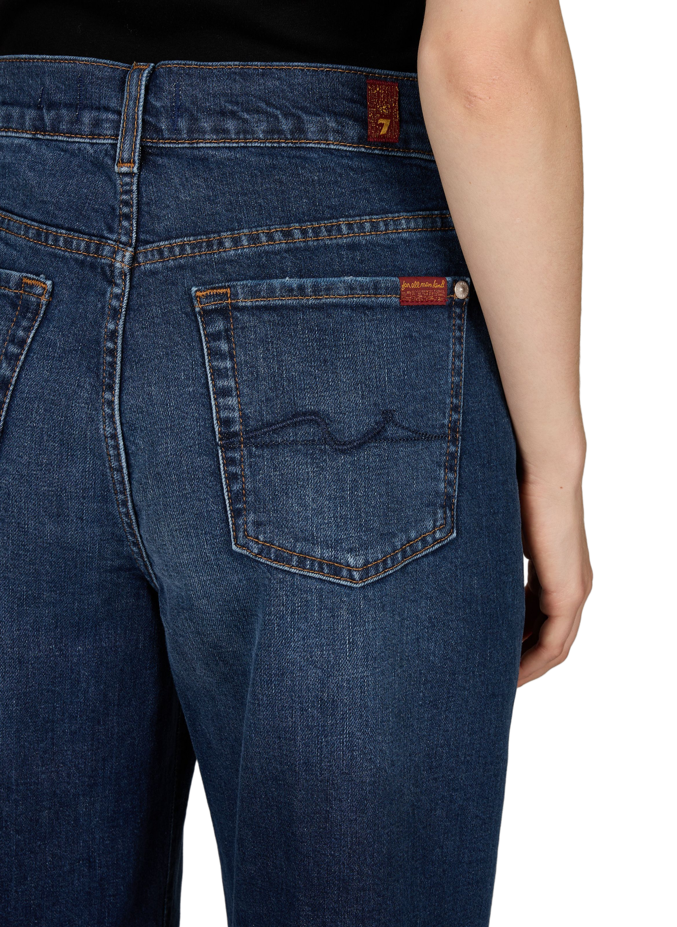 Jean Lotta Tailorless en denim de coton mélangé 7 FOR ALL MANKIND Bleu