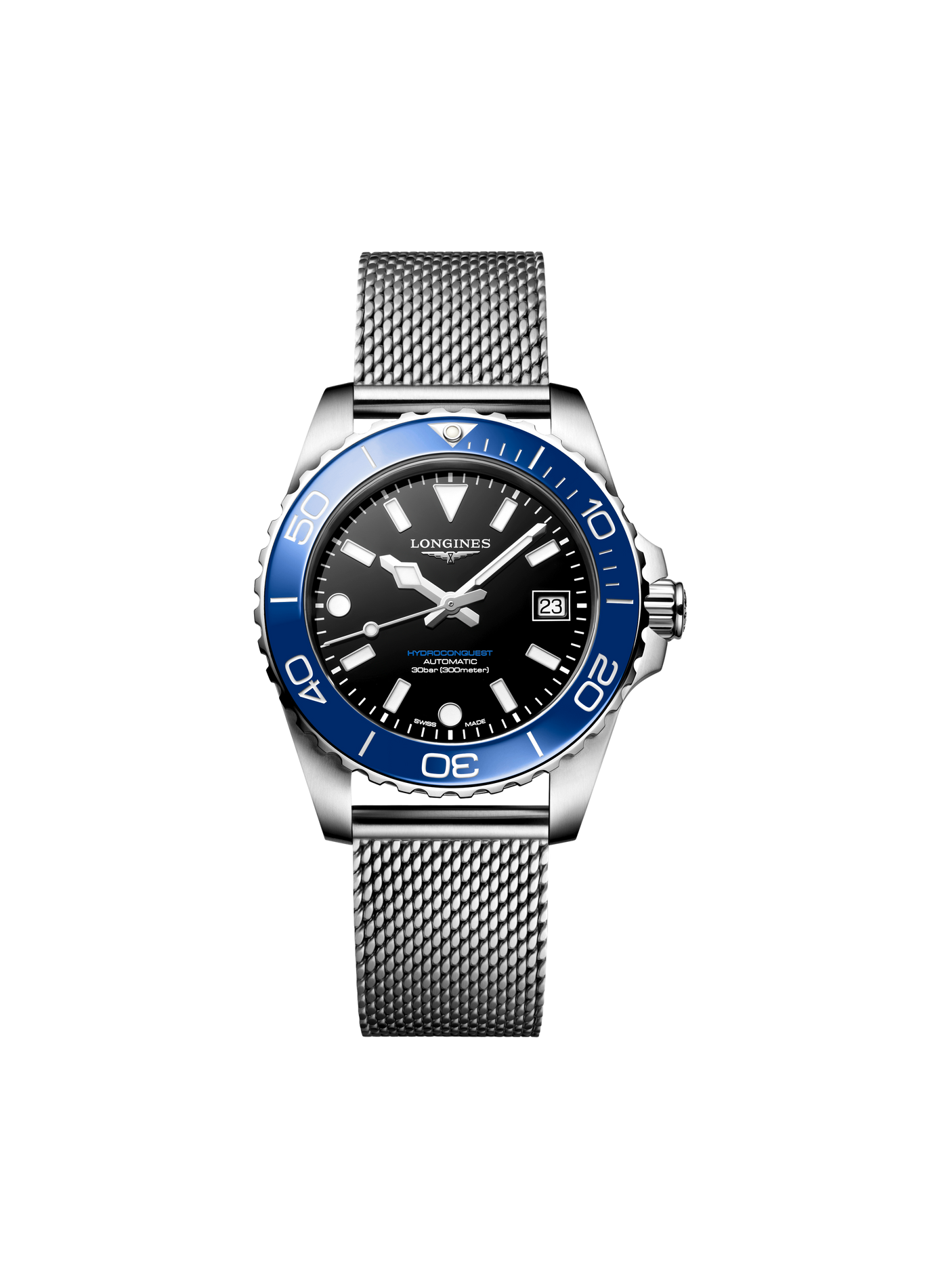 Montre automatique HydroConquest en acier inoxydable LONGINES Noir