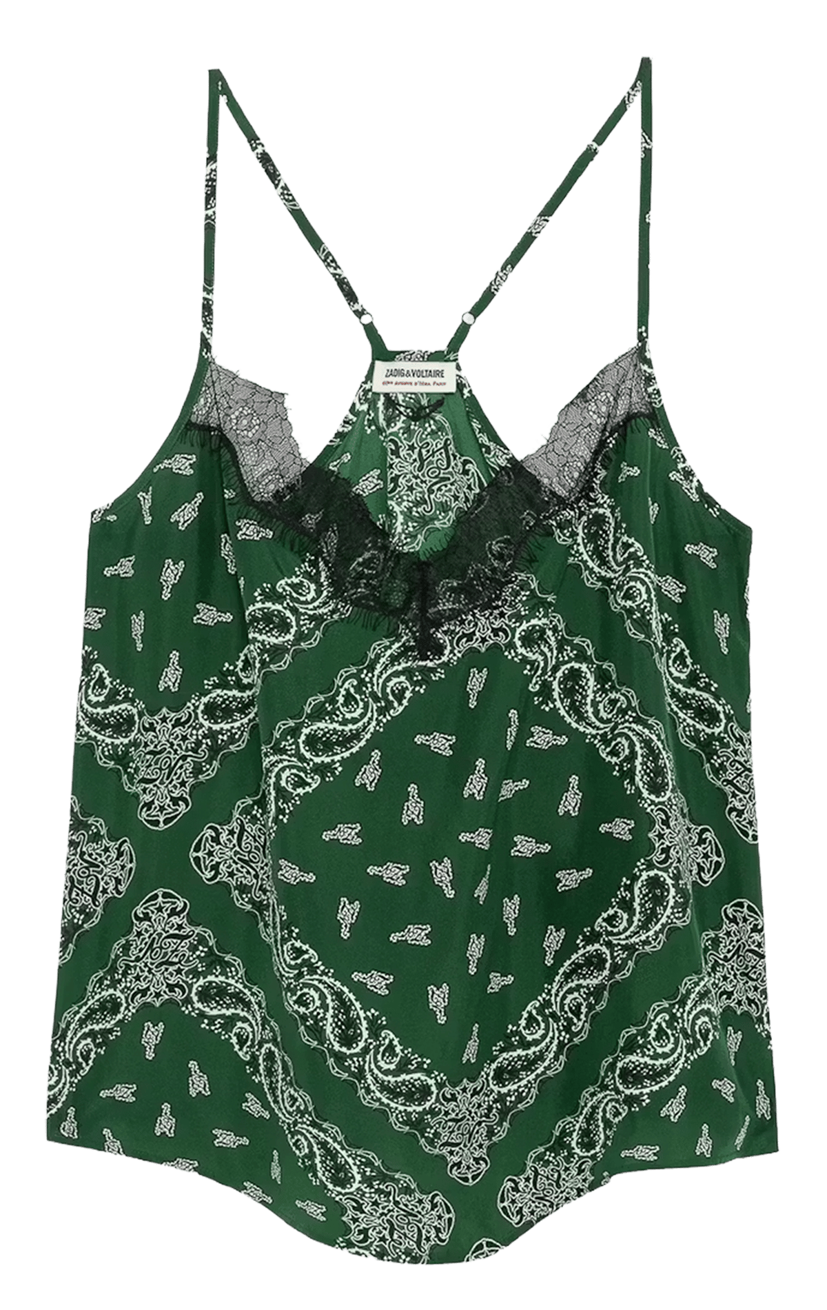 Zijden bedrukte camisole Cespa ZADIG&VOLTAIRE Groen