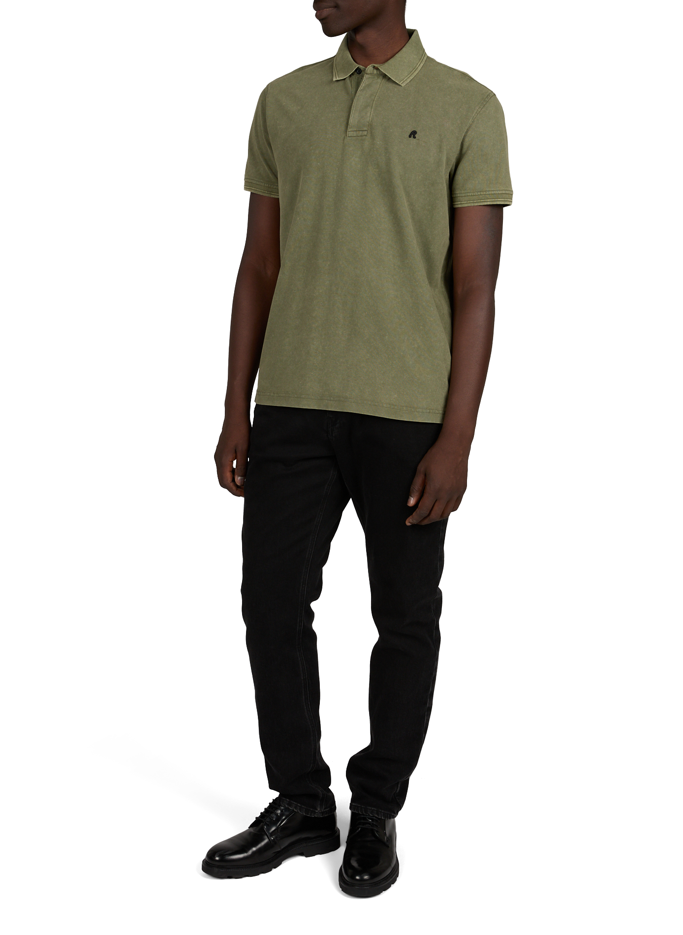 Short-sleeve washed polo REPLAY Green