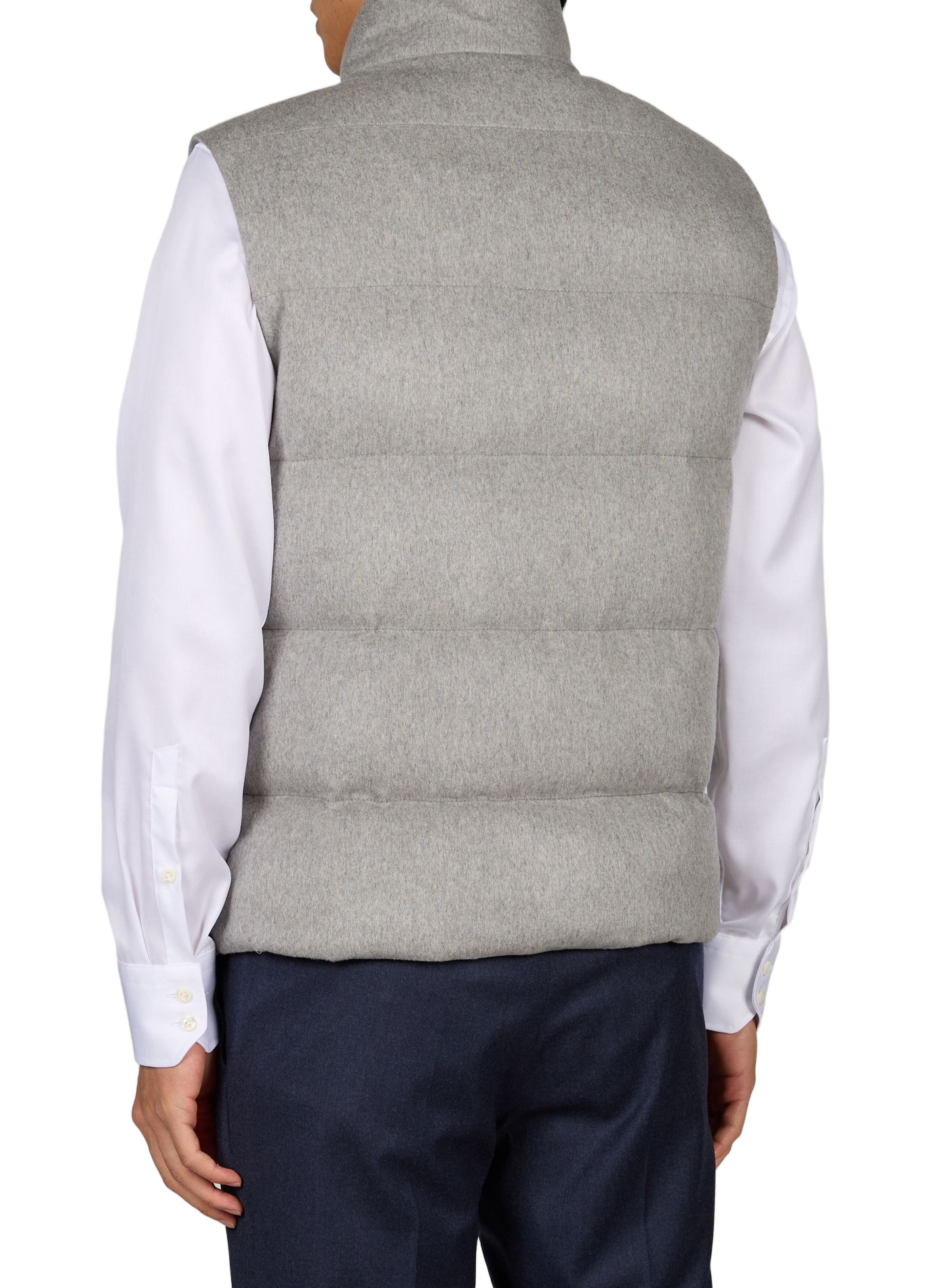 Sleeveless wool and cashmere vest AURELIEN Grey