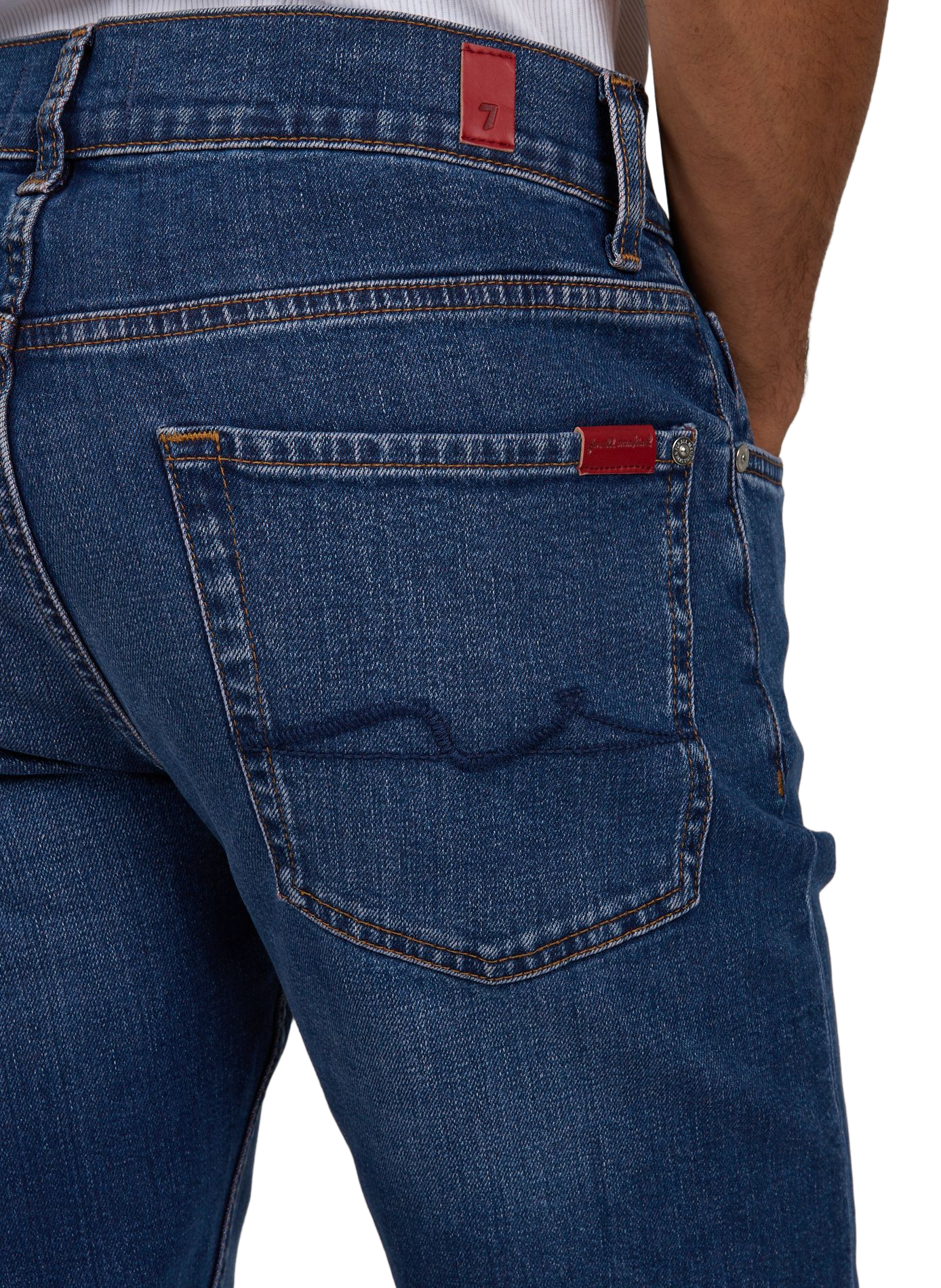 Gerader Jeans aus Baumwollmischung 7 FOR ALL MANKIND Blau