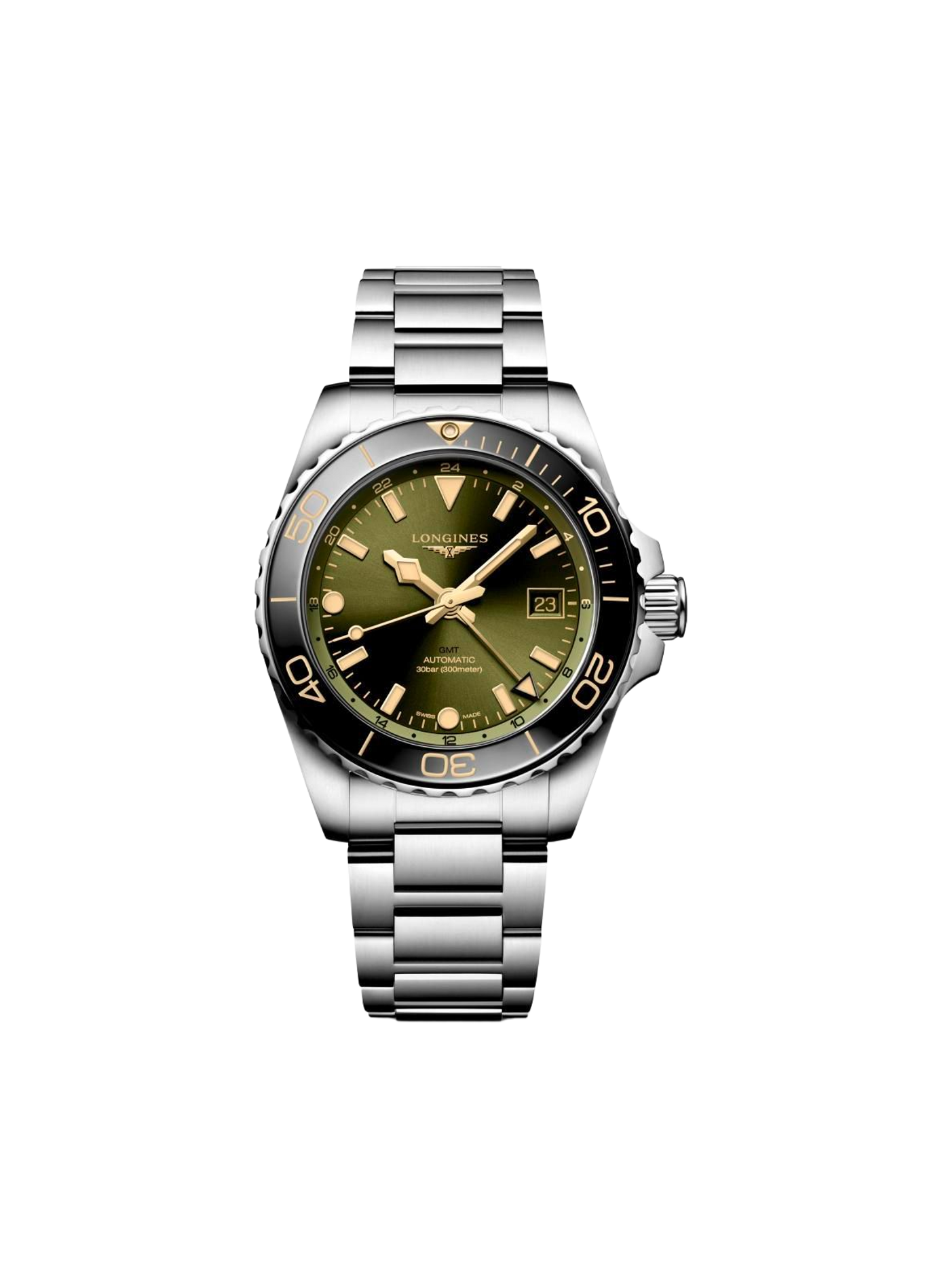 Montre automatique HydroConquest en acier inoxydable LONGINES Vert