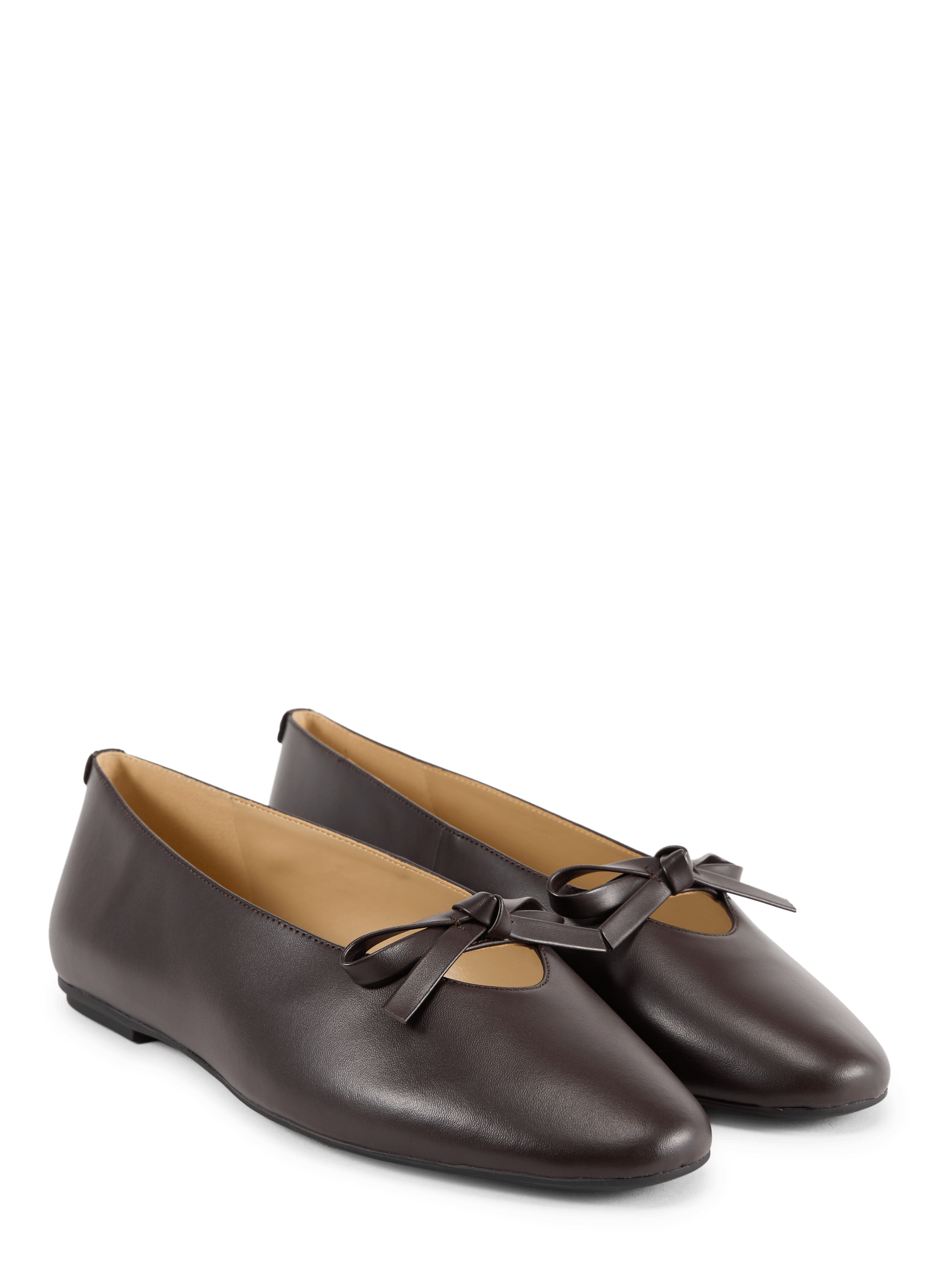 Effen leren ballerina's MICHAEL KORS Bruin