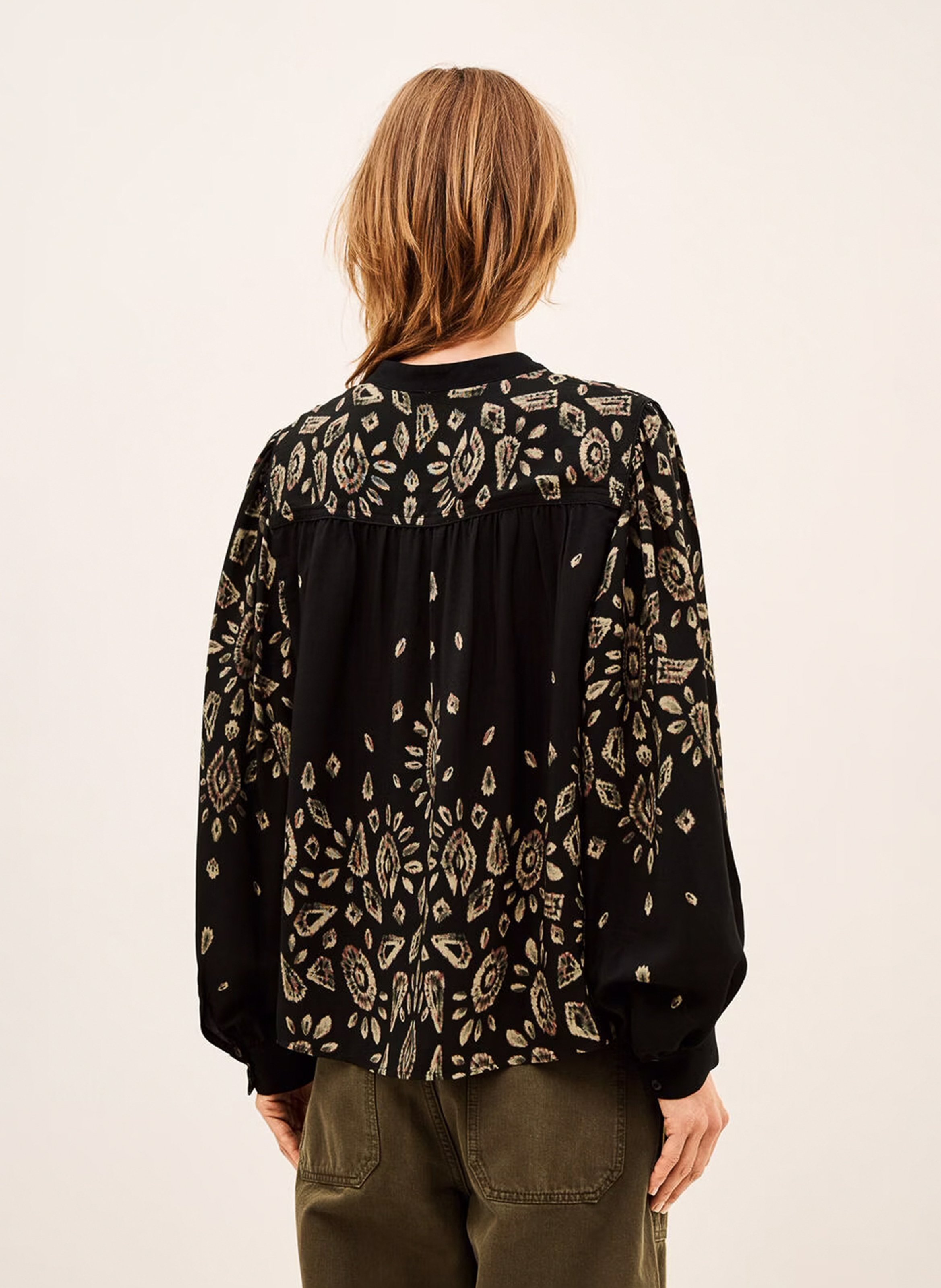 Blouse col rond imprimée brava BA&SH Noir