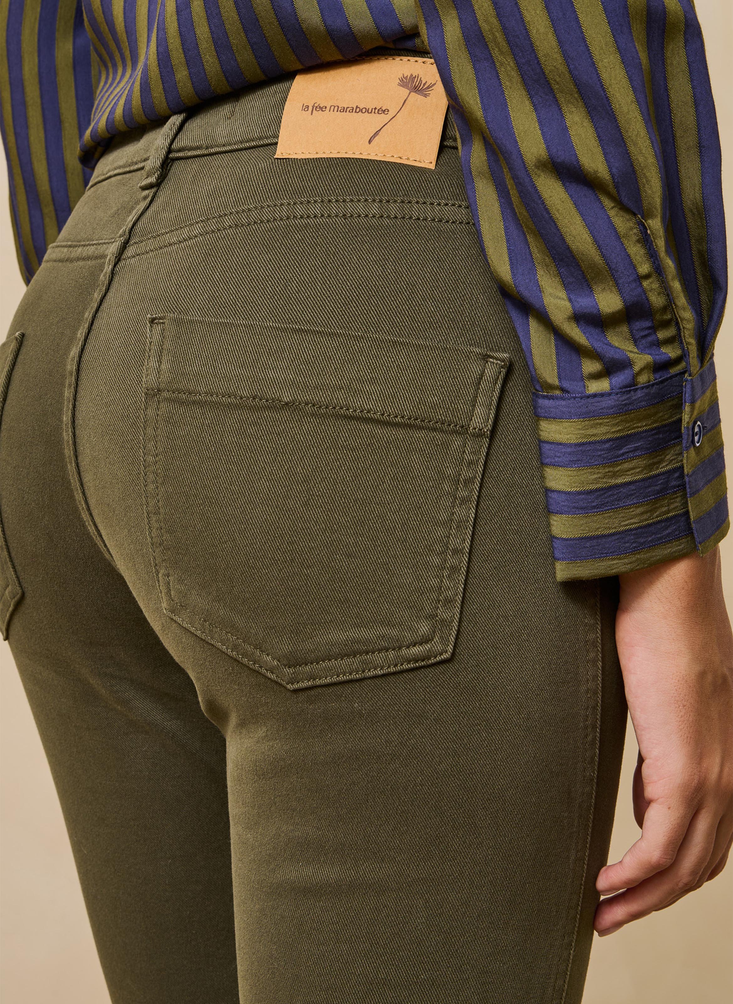 Rechte jeans van een katoenmix met biologisch katoen LA FEE MARABOUTEE Groen