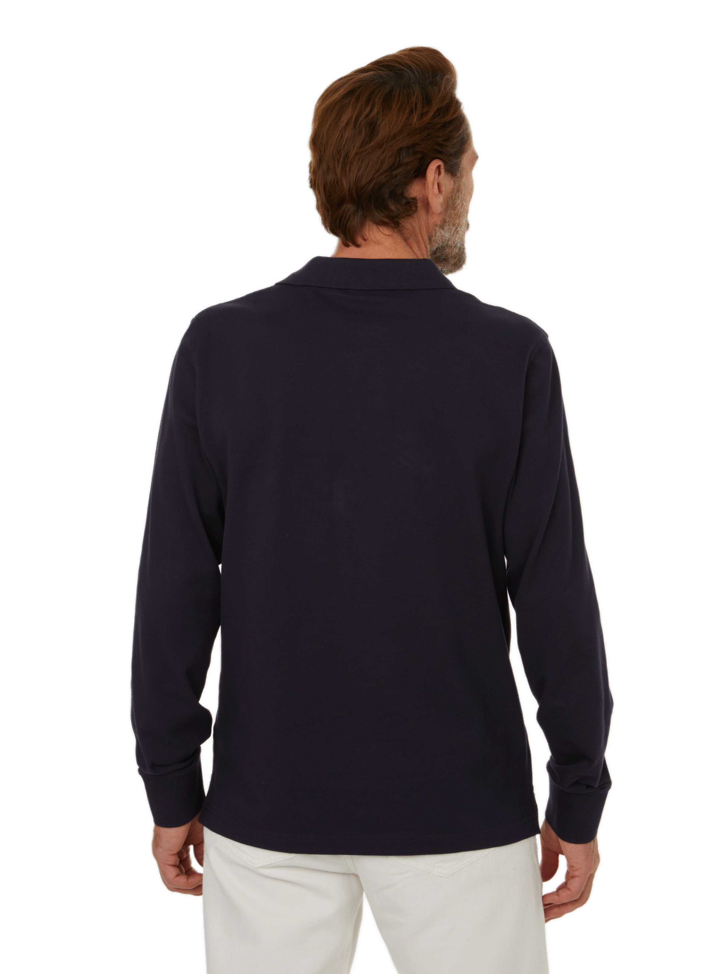 Long-sleeved cotton polo shirt GANT Blue