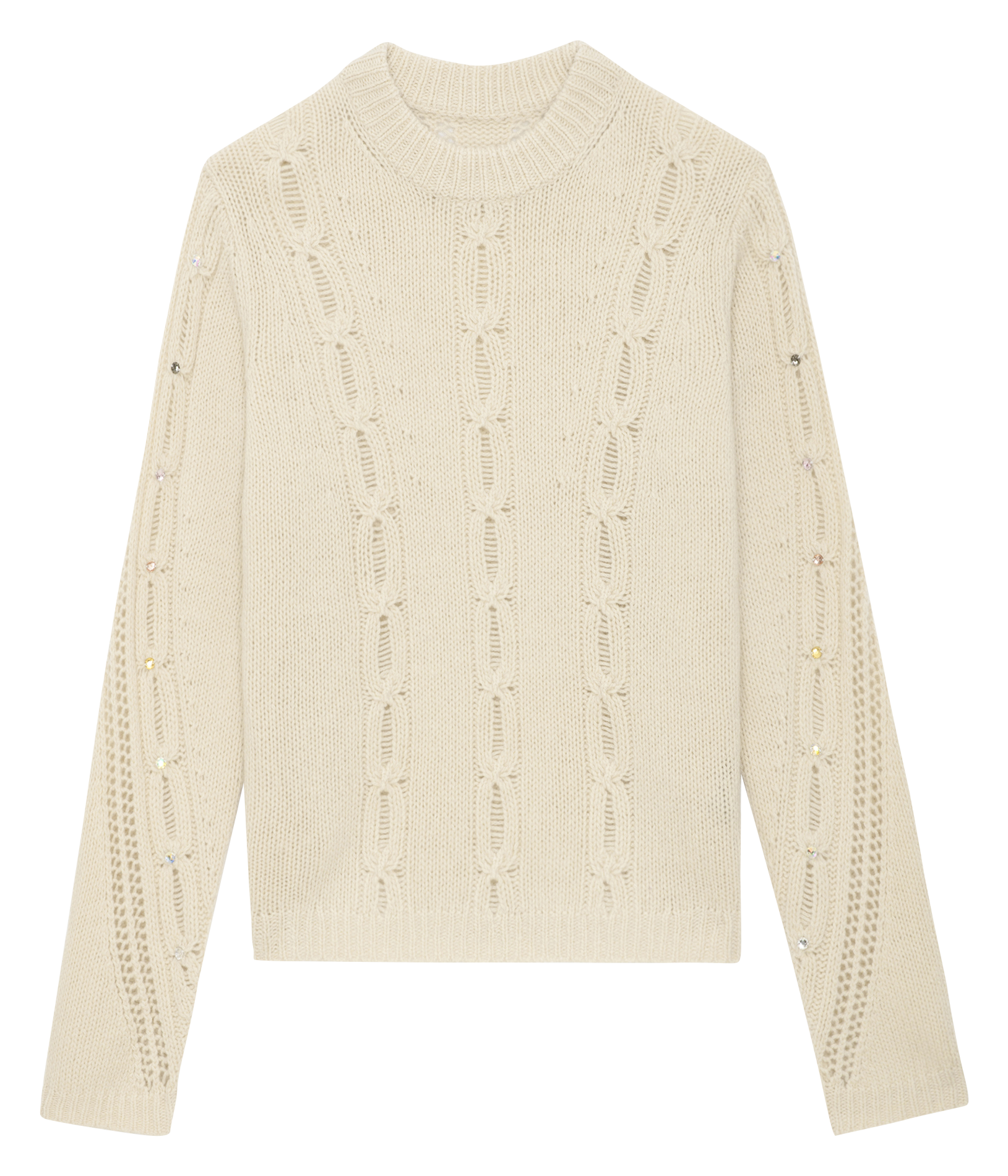 Pull col rond torsadé en laine morley ZADIG&VOLTAIRE Beige