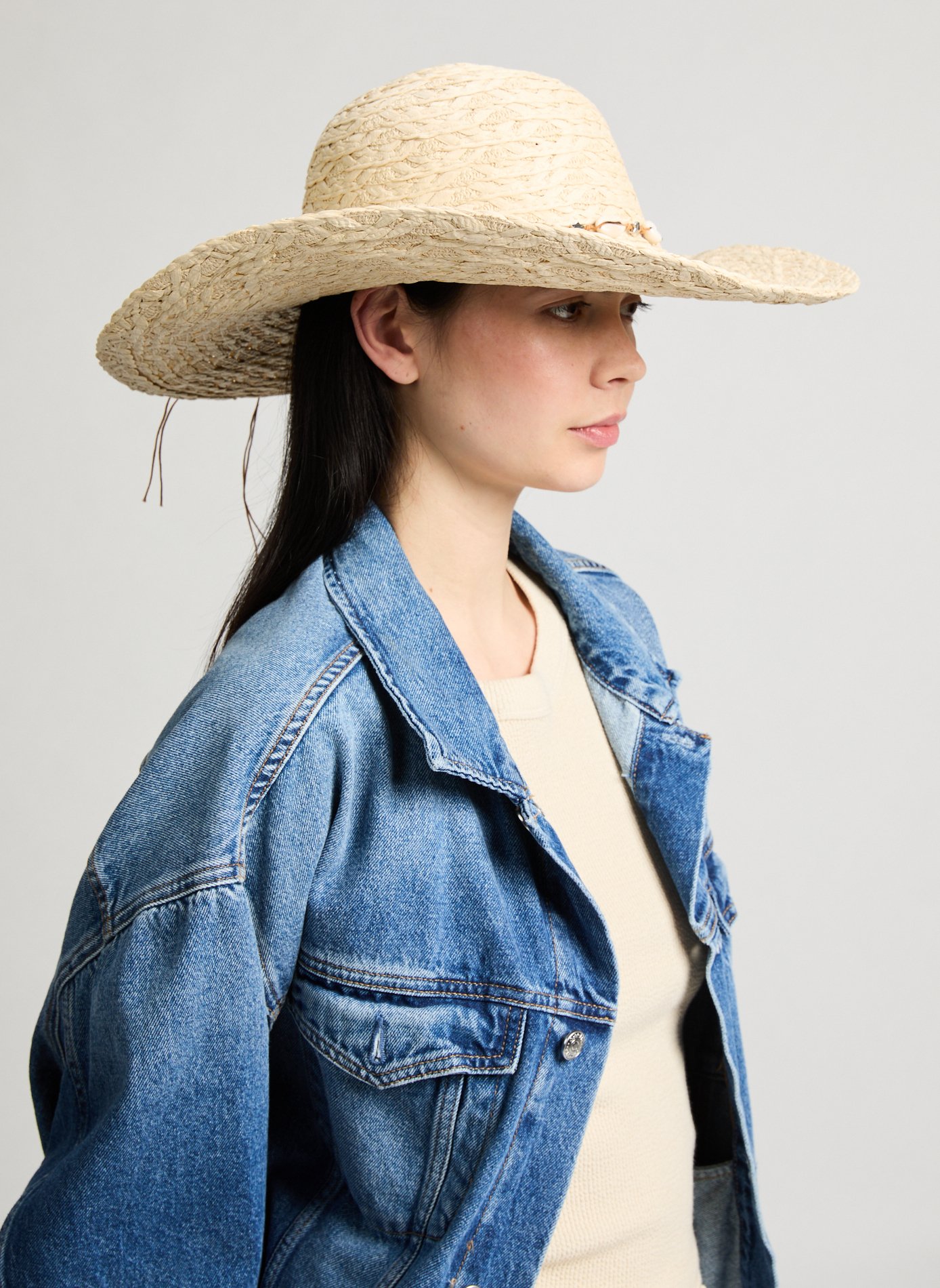 Chapeau de paille AU PRINTEMPS PARIS Beige