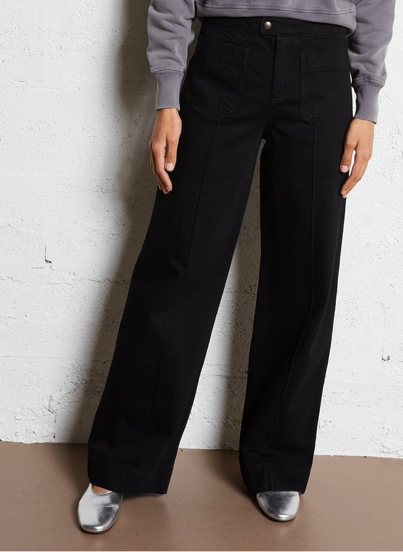 Jean large en coton harold Noir by SOEUR SOEUR Jean large en coton harold Noir