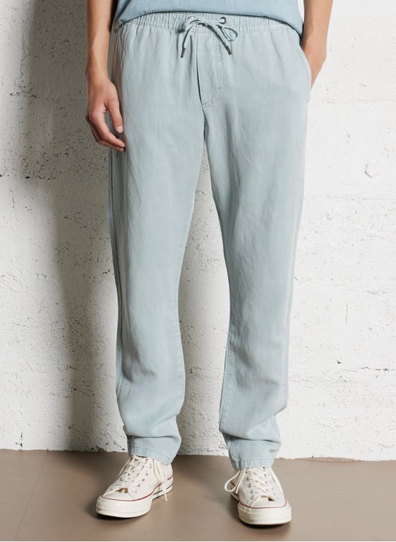 Pantalon droit à taille élastiquée Bleu by IKKS IKKS Pantalon droit à taille élastiquée Bleu