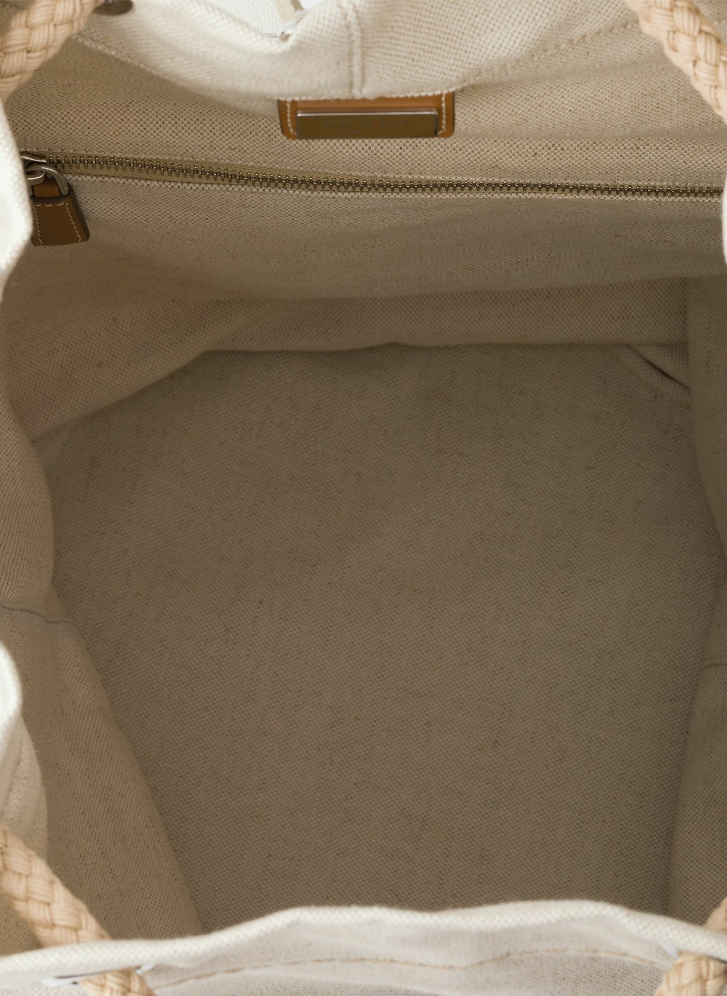 Sac marin en lin mélangé avec cordon de serrage PRADA Beige