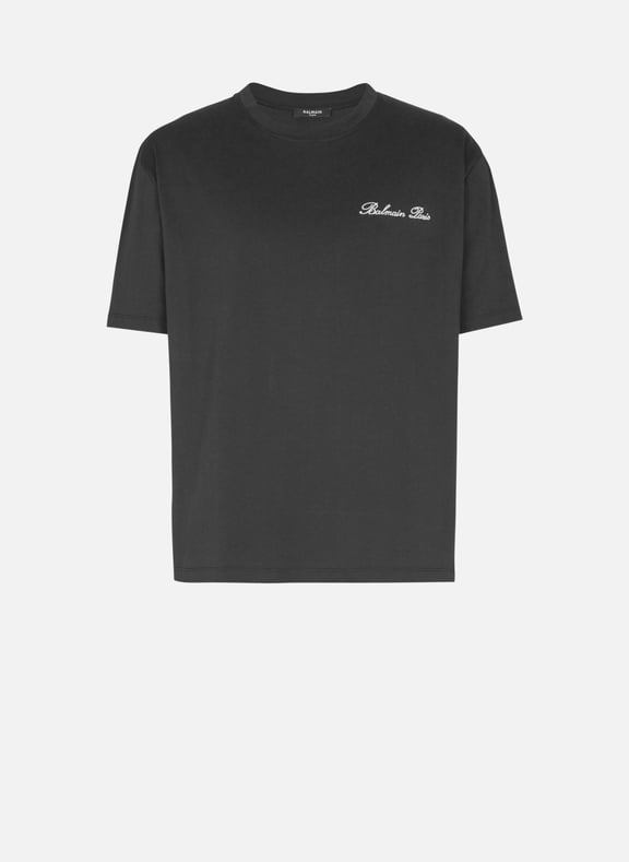 T-shirt brodé balmain signature Noir by BALMAIN BALMAIN T-shirt brodé balmain signature Noir