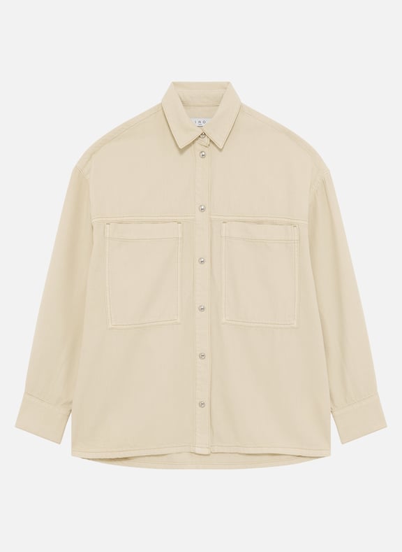 Surchemise droite en coton mélangé ferial Beige by IRO IRO Surchemise droite en coton mélangé ferial Beige