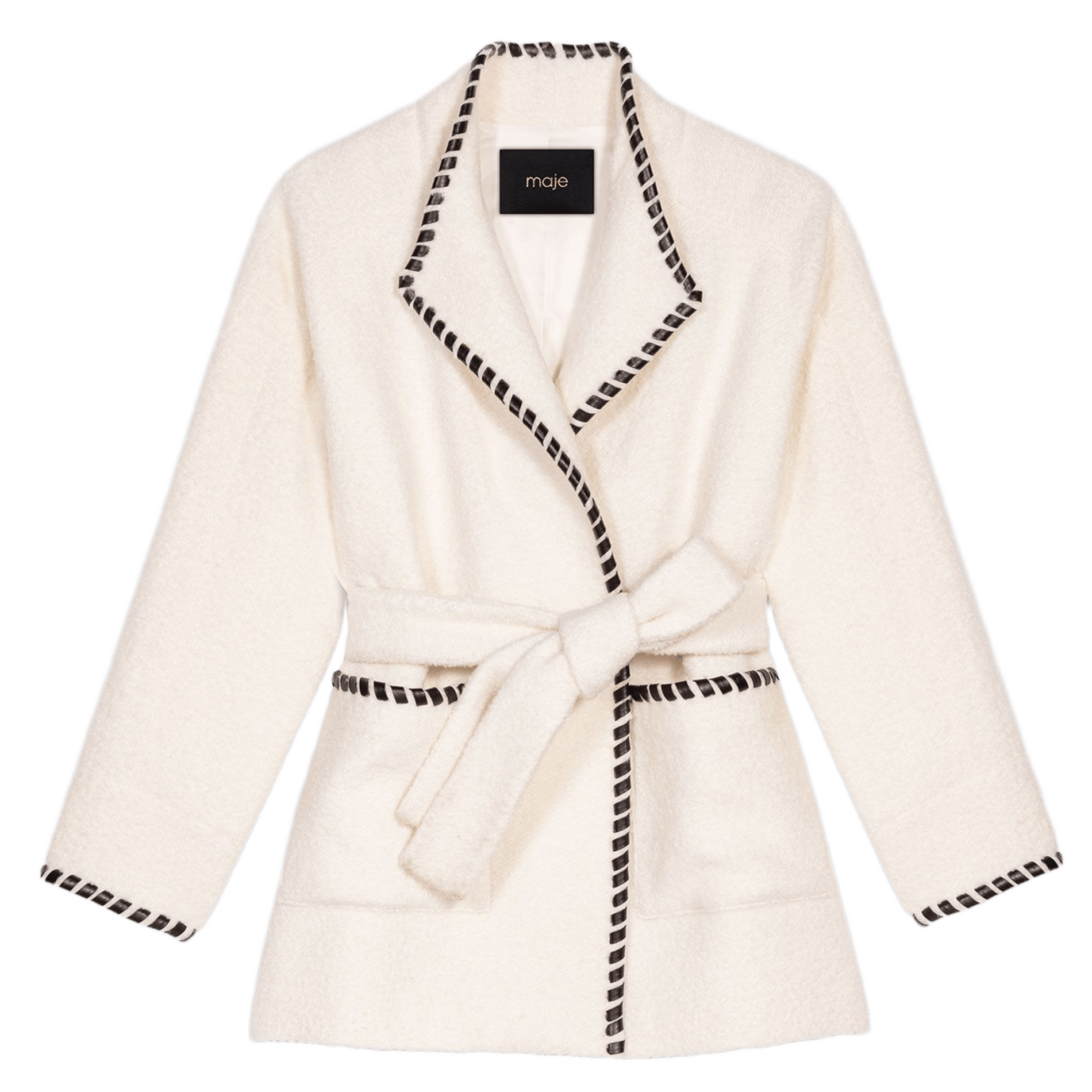 Manteau col classique en laine mélangée MAJE Beige