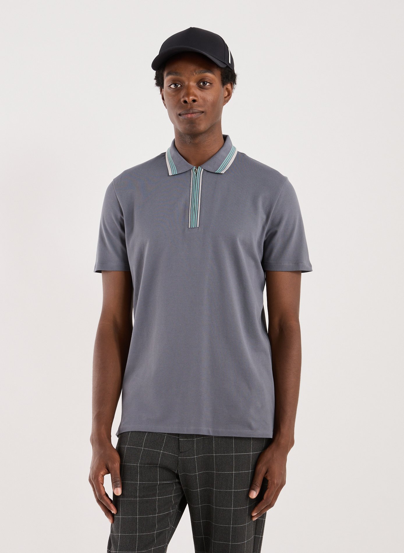 PAUL SMITH Cotton-blend polo shirt Grey