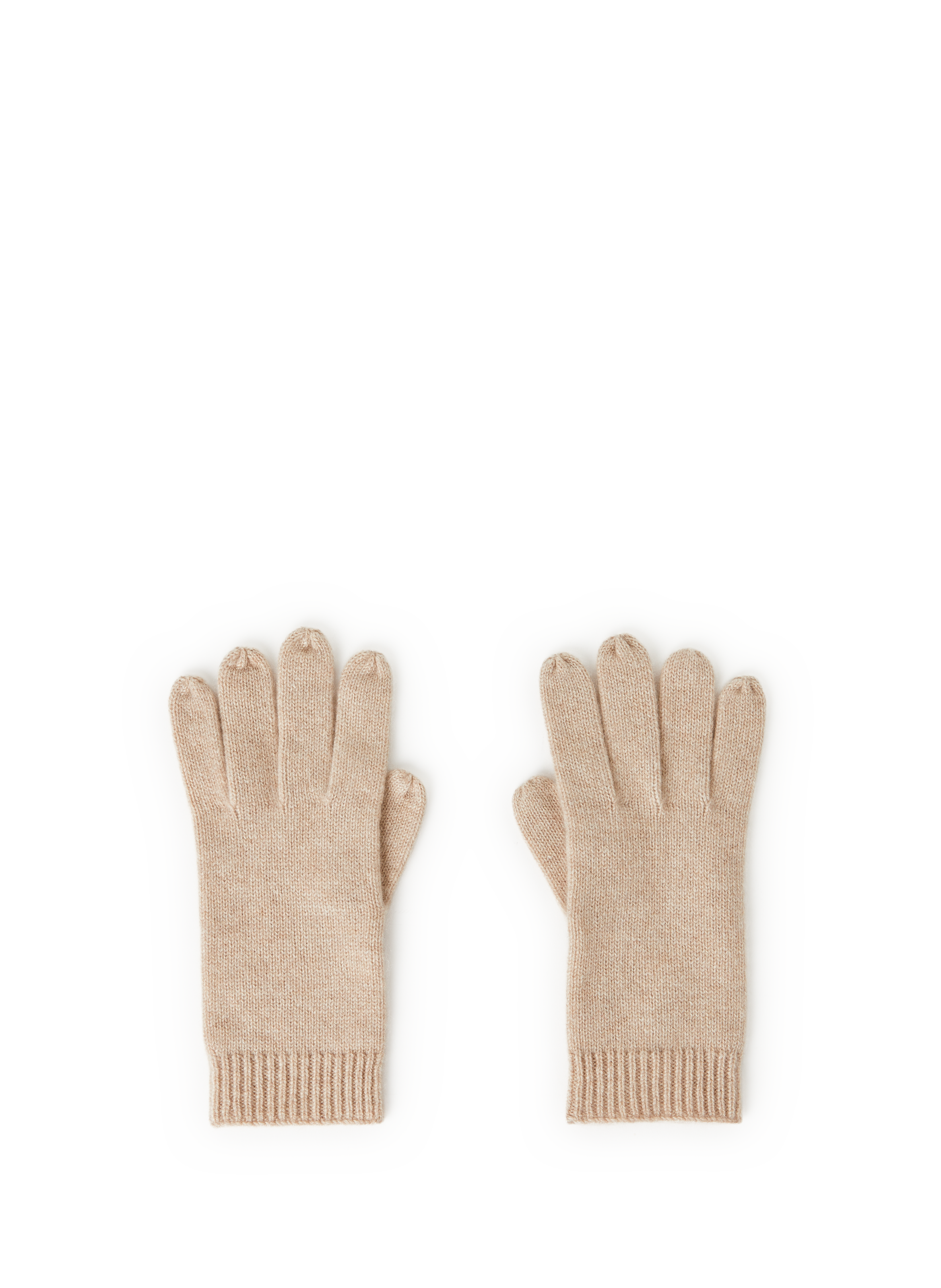 AU PRINTEMPS PARIS Gants côtelés en cachemire Beige