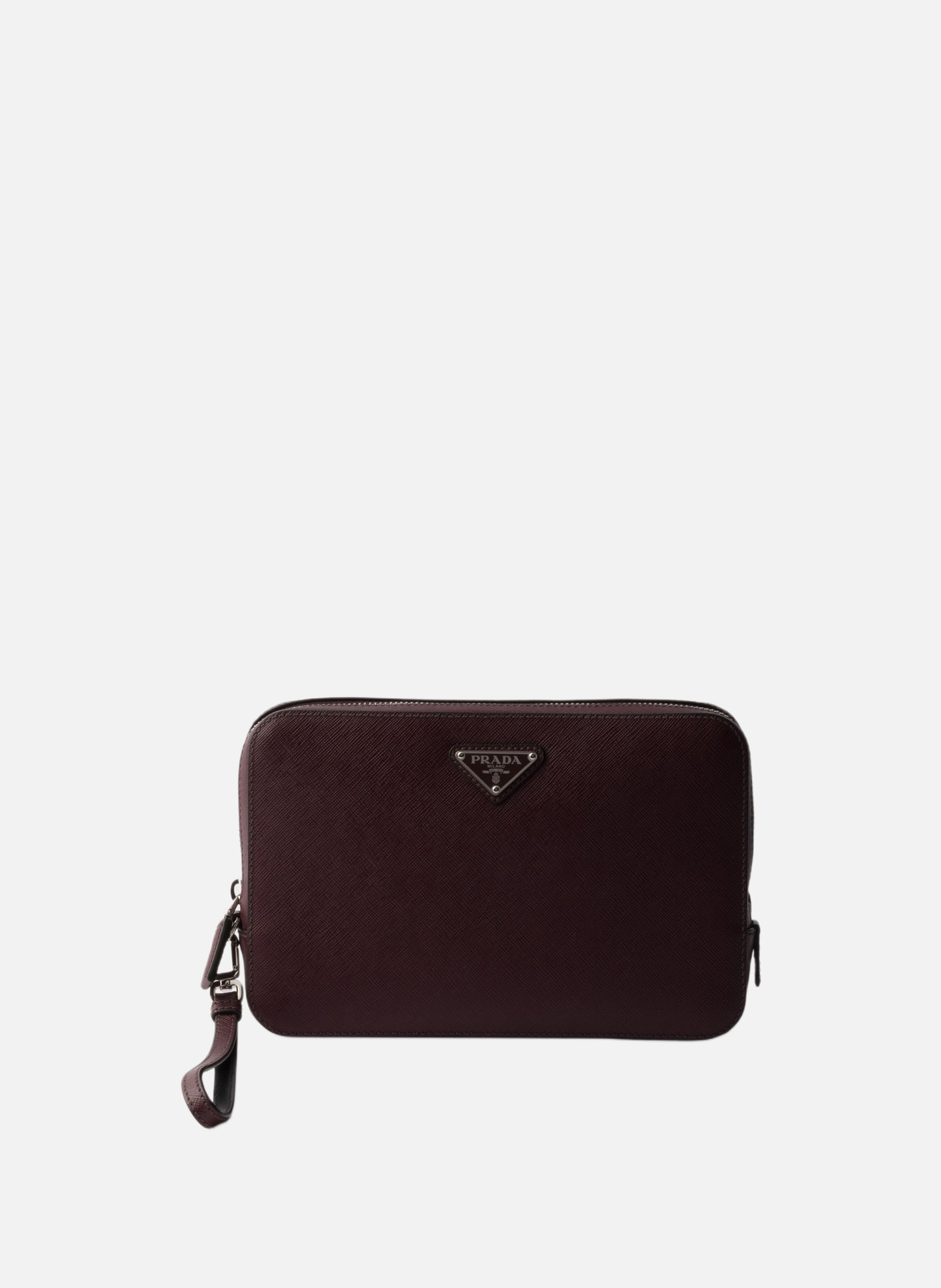 Pochette en cuir saffiano PRADA Rouge