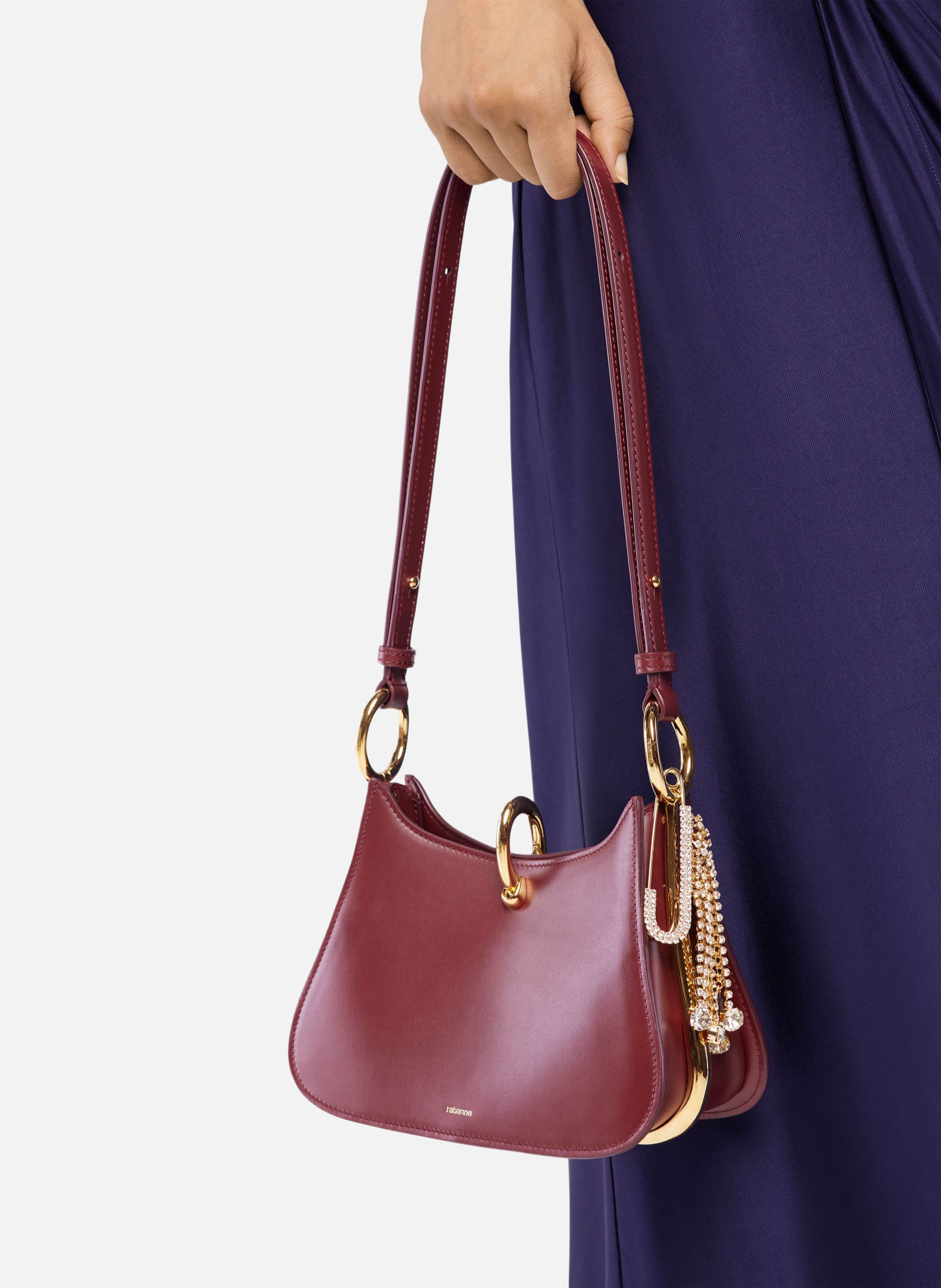 Petit sac ring en cuir RABANNE Rouge