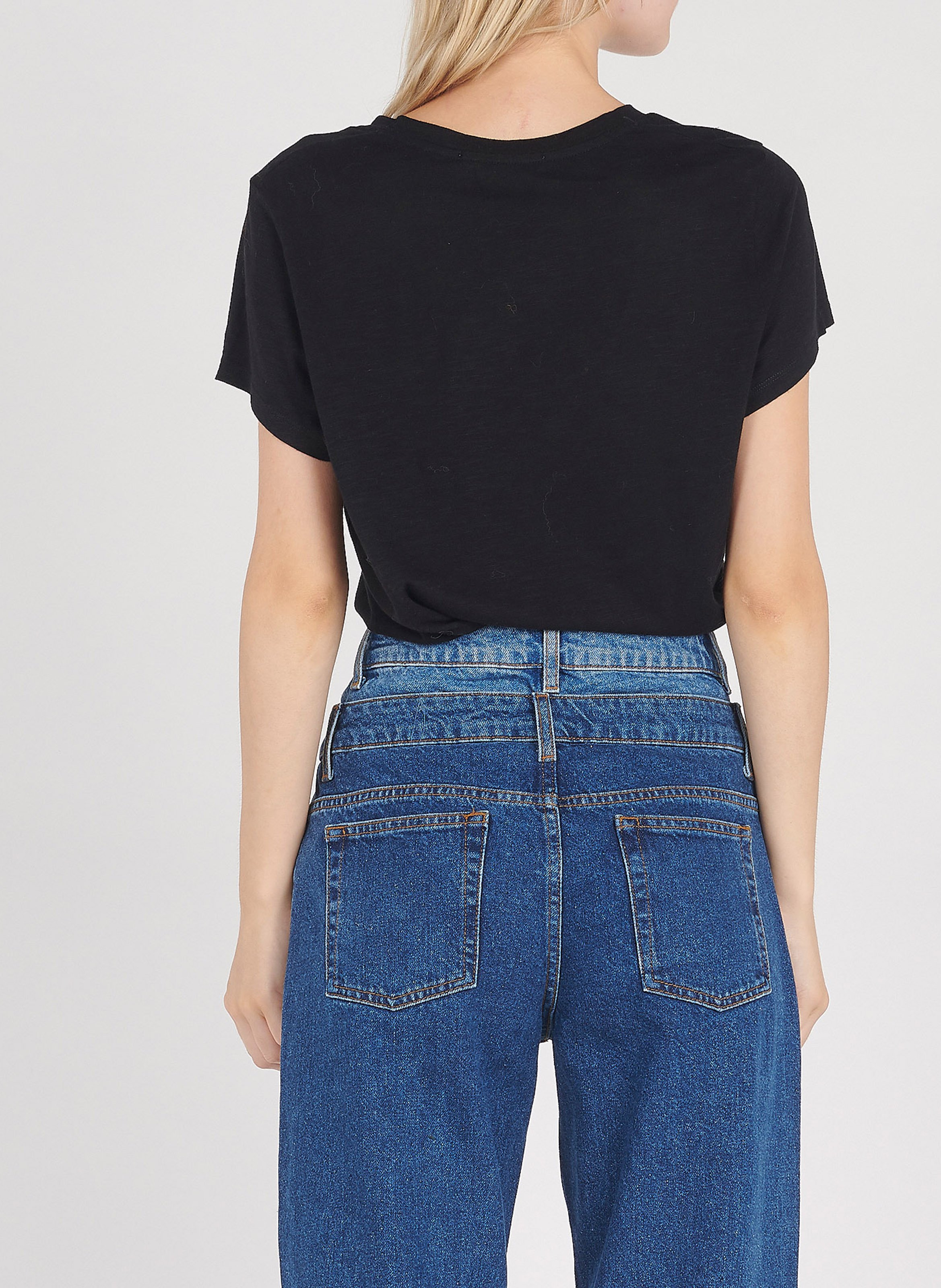 Tee-shirt col rond en coton mélangé jacksonville AMERICAN VINTAGE Noir