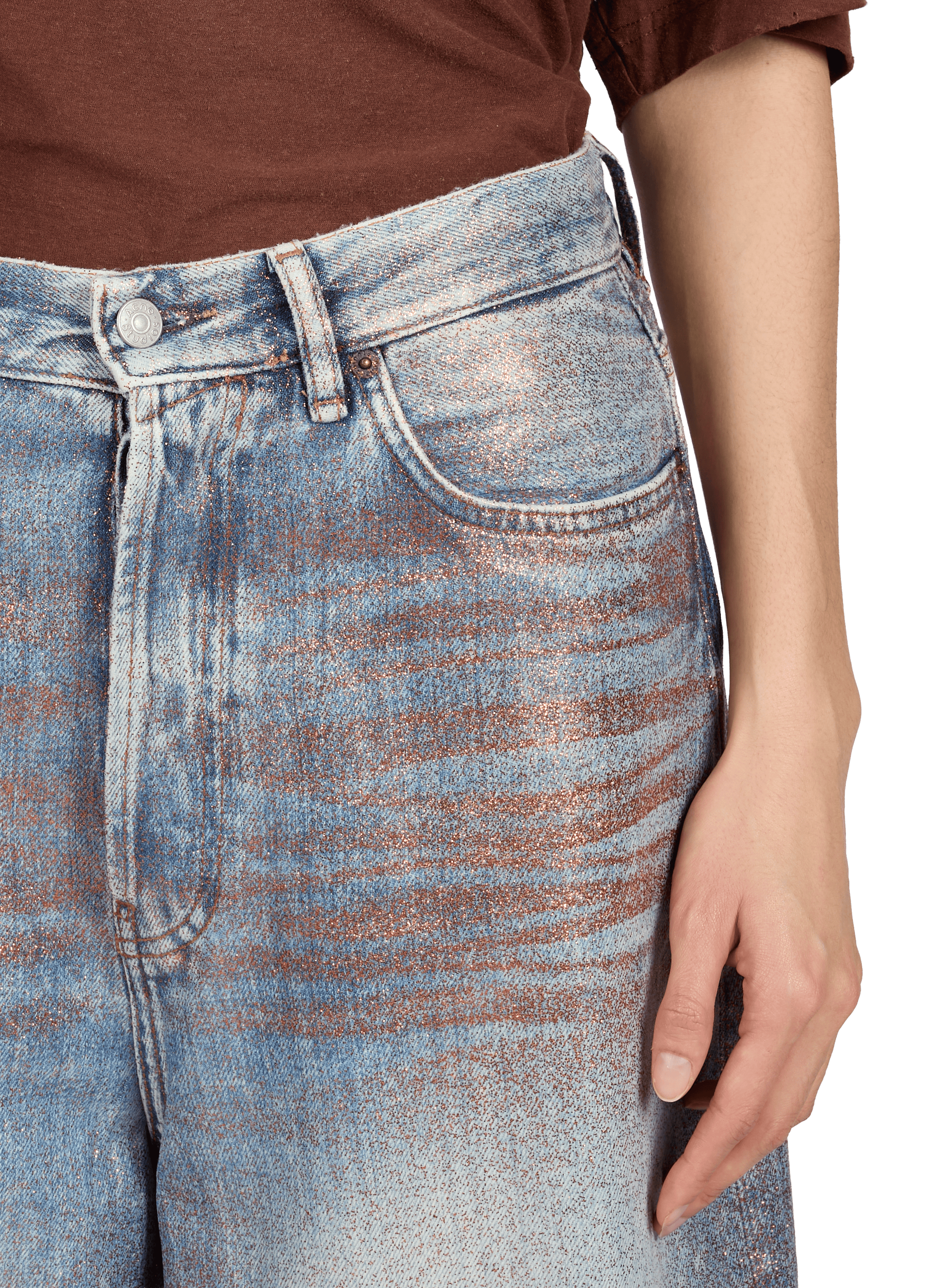 Bermuda en jean pailletté ACNE STUDIOS Multicolore