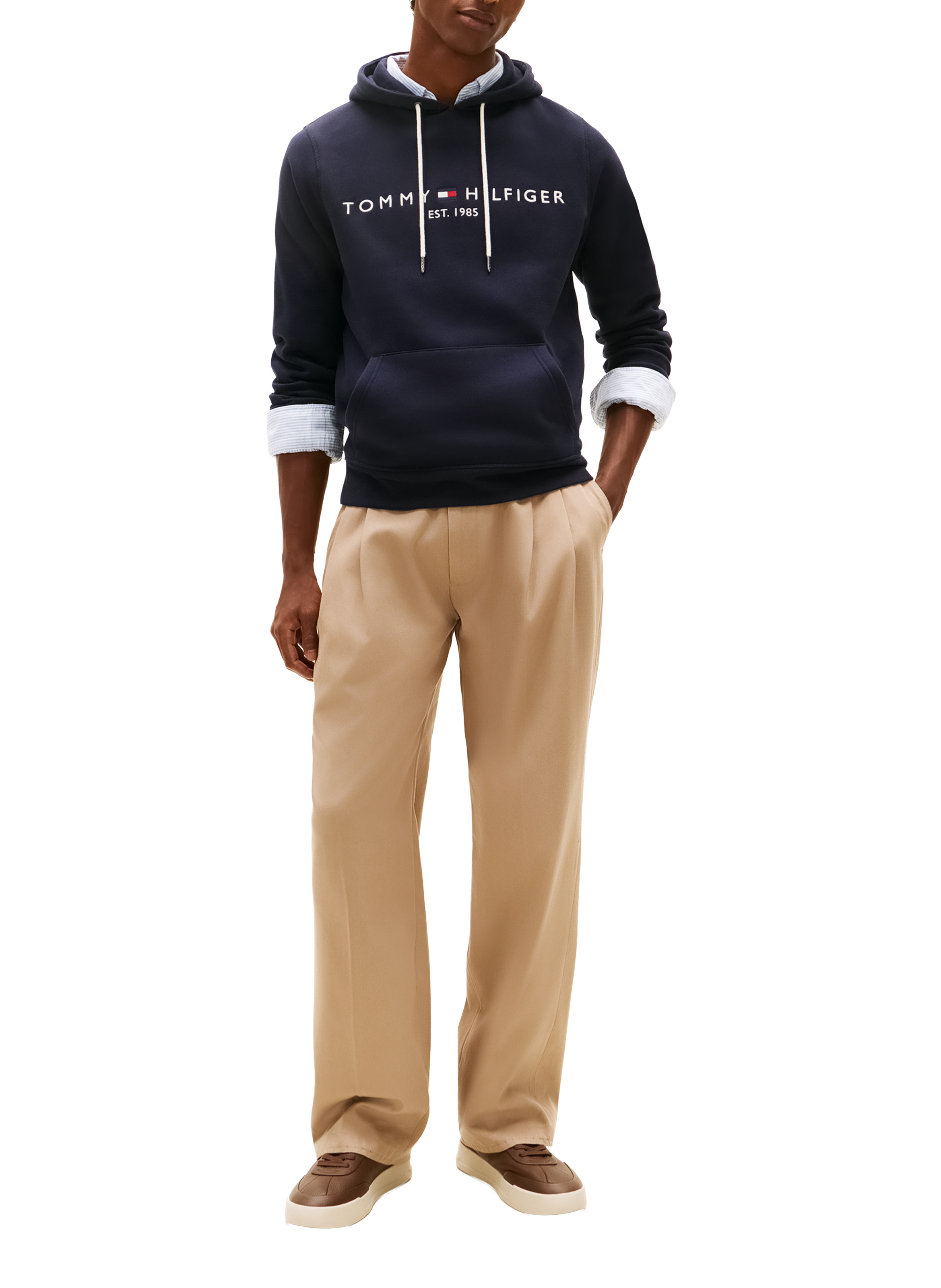 Organic cotton logo hoodie TOMMY HILFIGER Blue