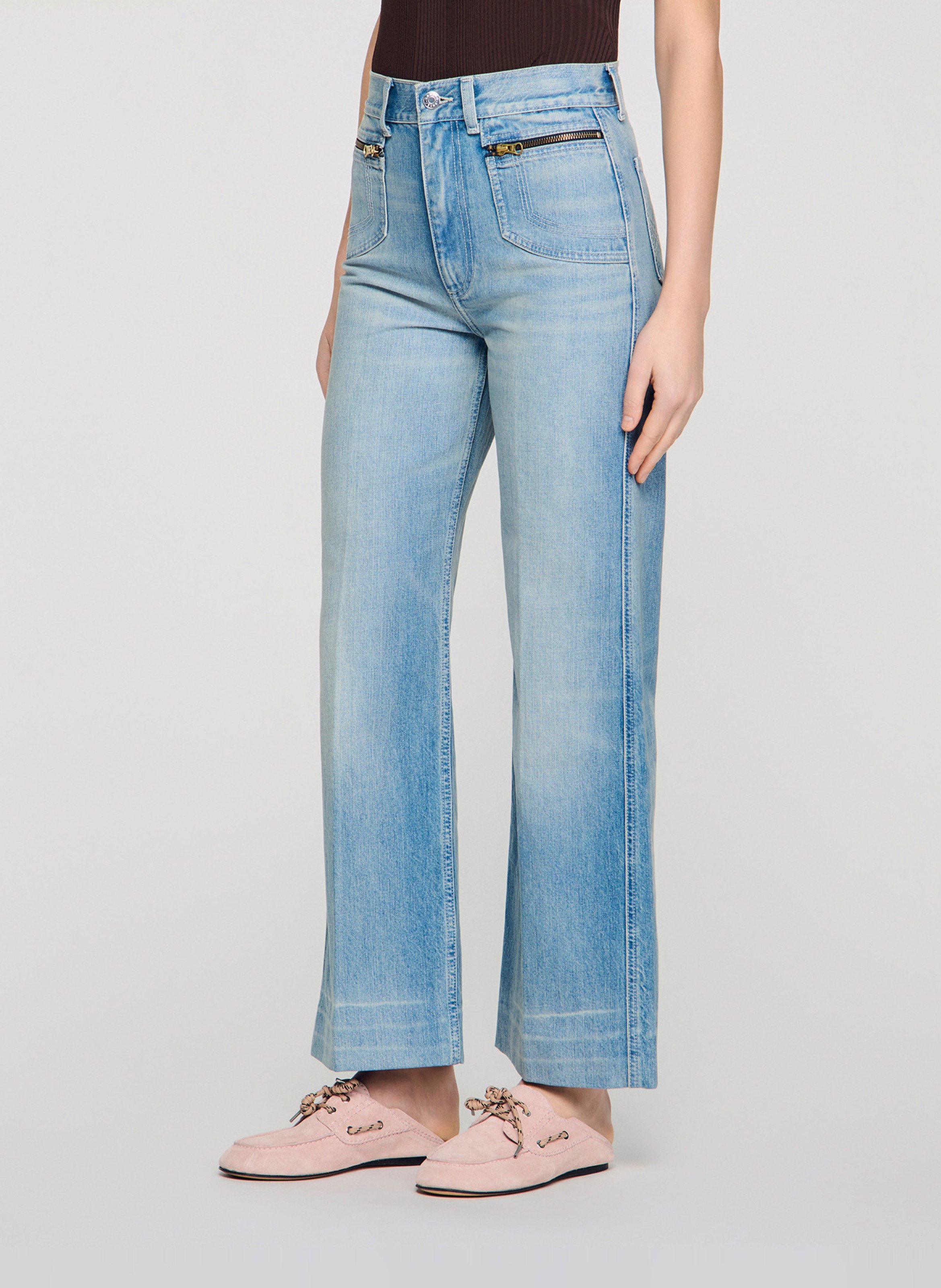 Mocassins en cuir SANDRO Rose