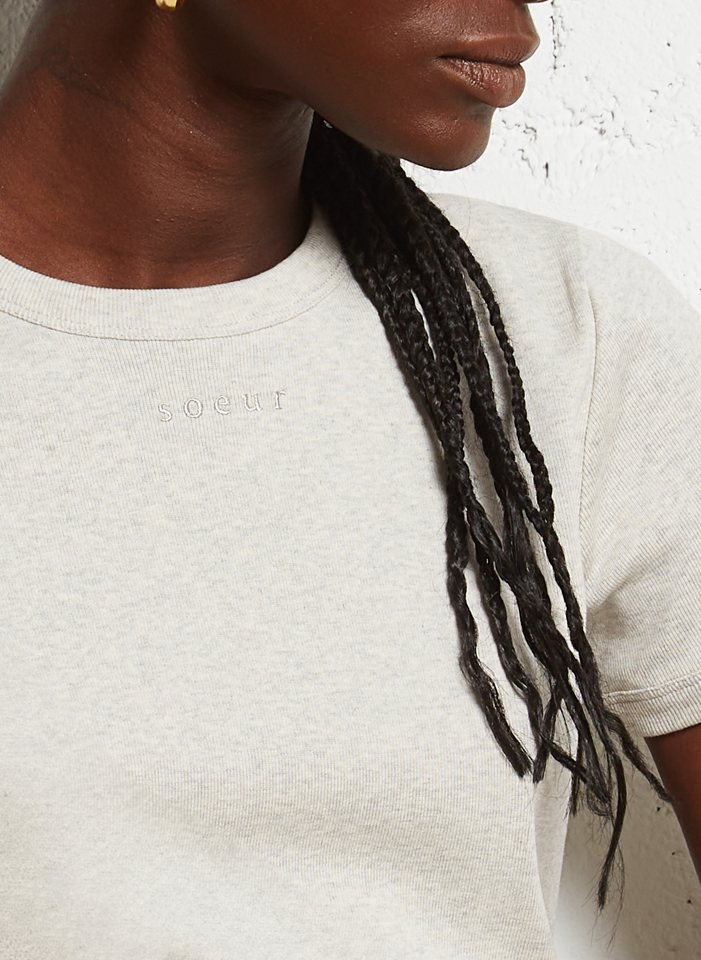 Tee-shirt droit col rond en coton bio aristide SOEUR Gris