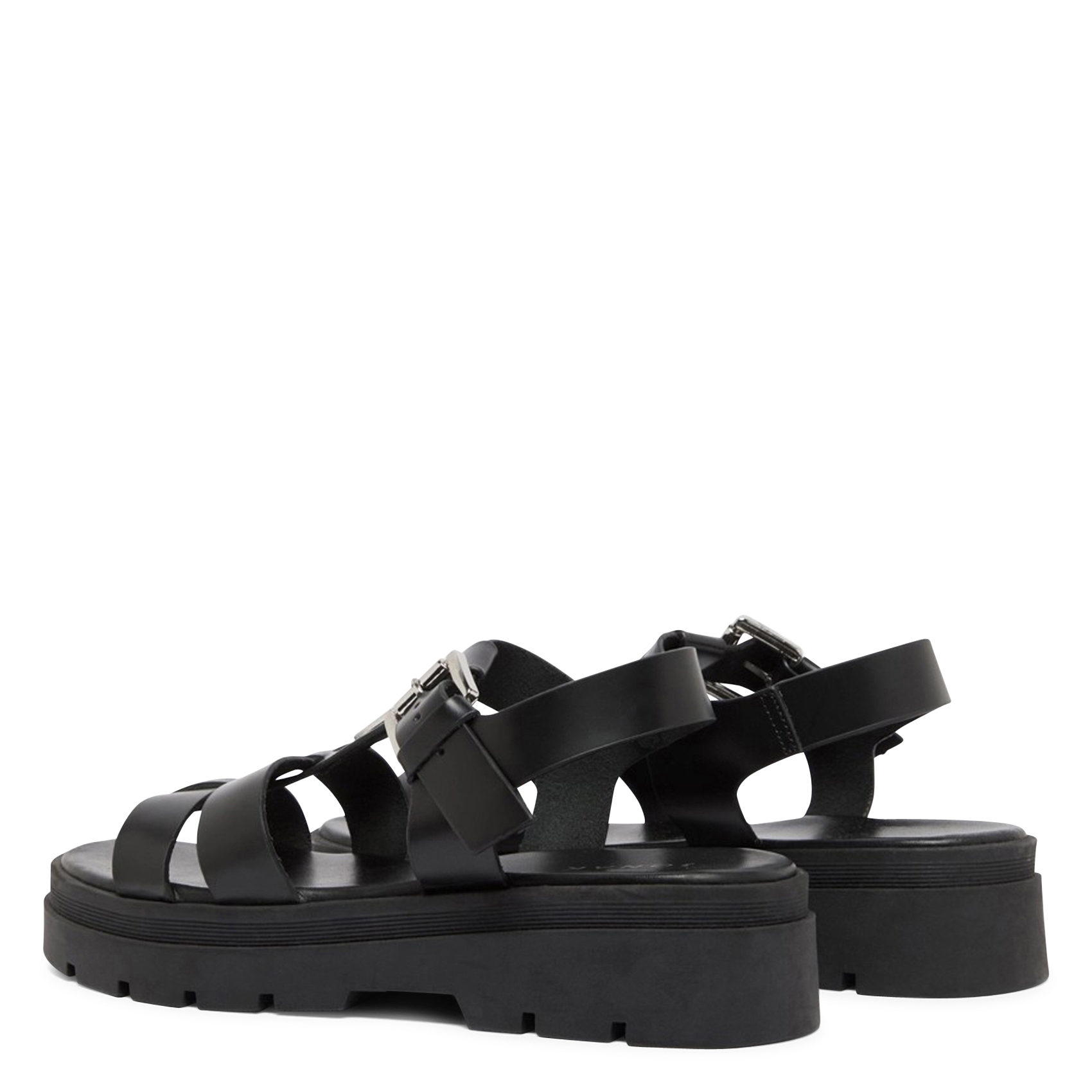 Sandales à plateformes en cuir lisse liverpool JONAK Noir