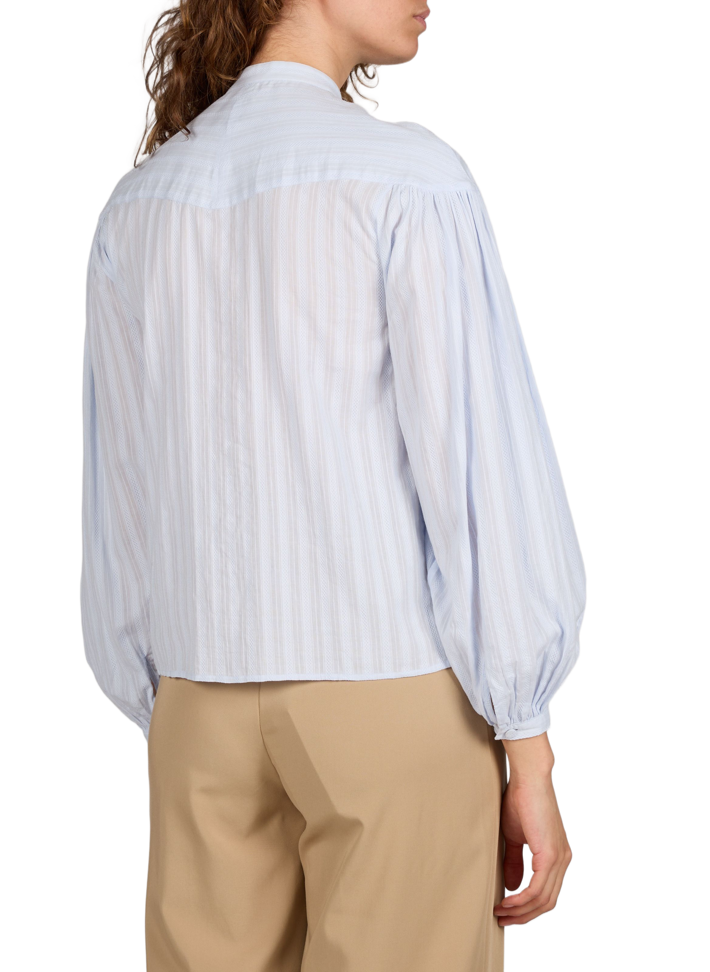 Chemise col officier en coton BOSS Bleu
