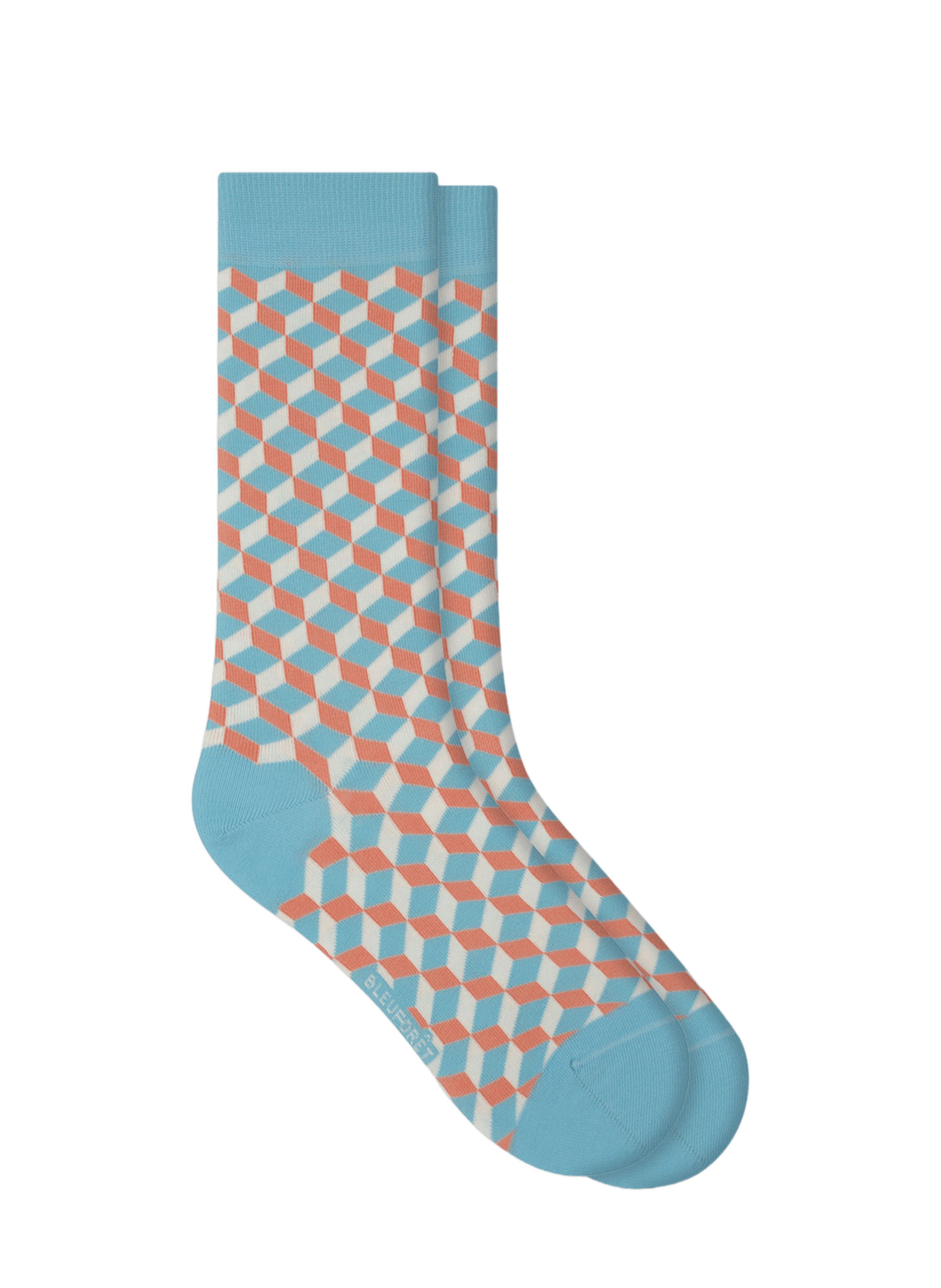 Mid-high Cube socks BLEUFORÊT Blue
