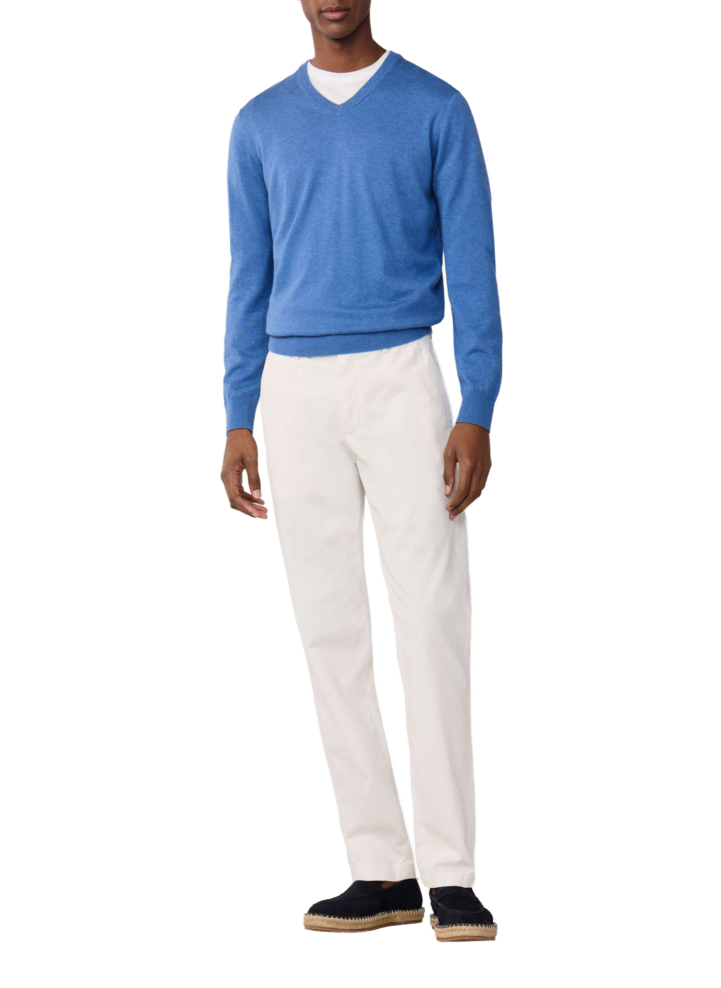 Pull en coton et soie  FACONNABLE Bleu