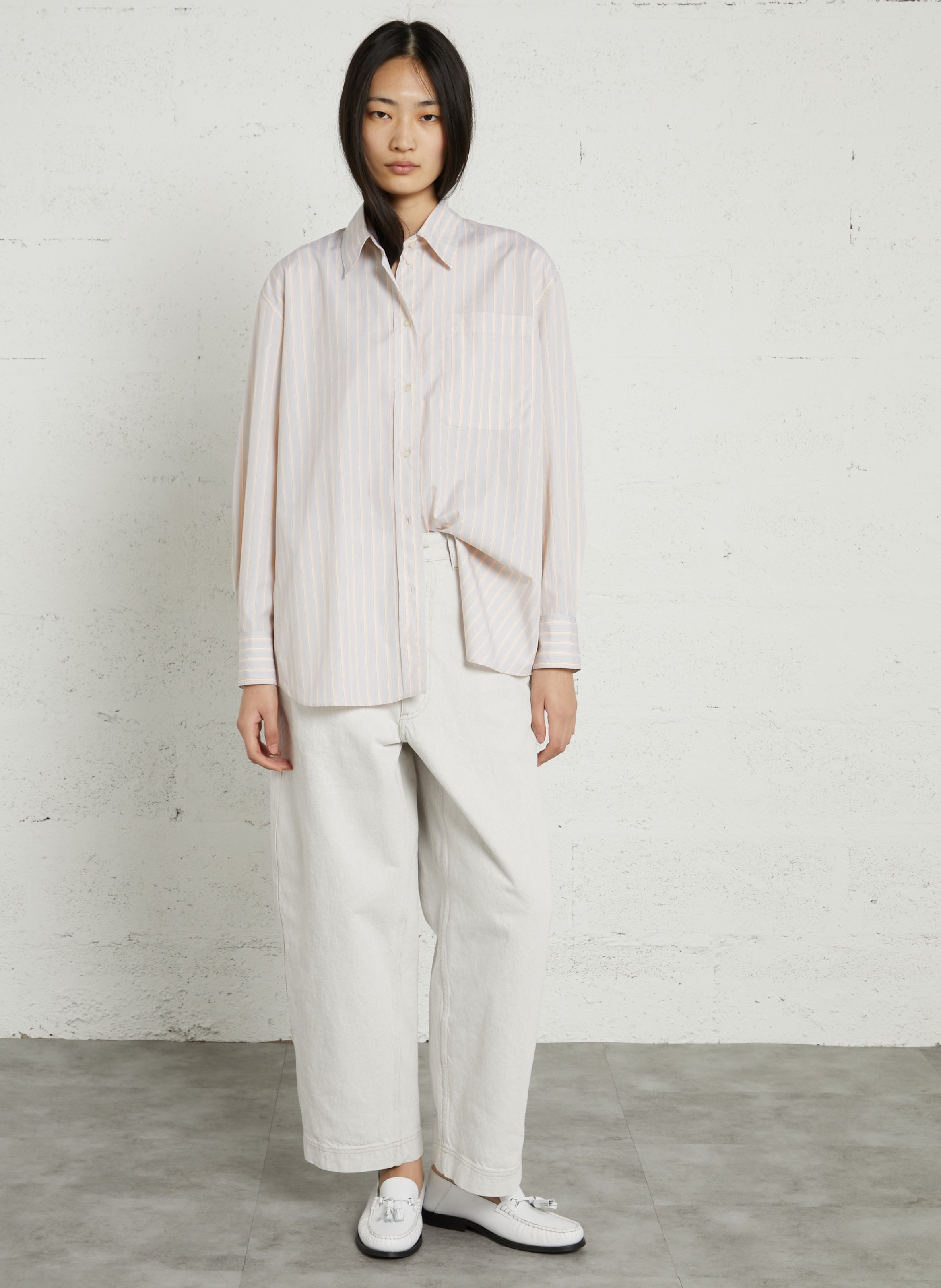 Chemise à rayures col classique carlotta SOEUR Orange