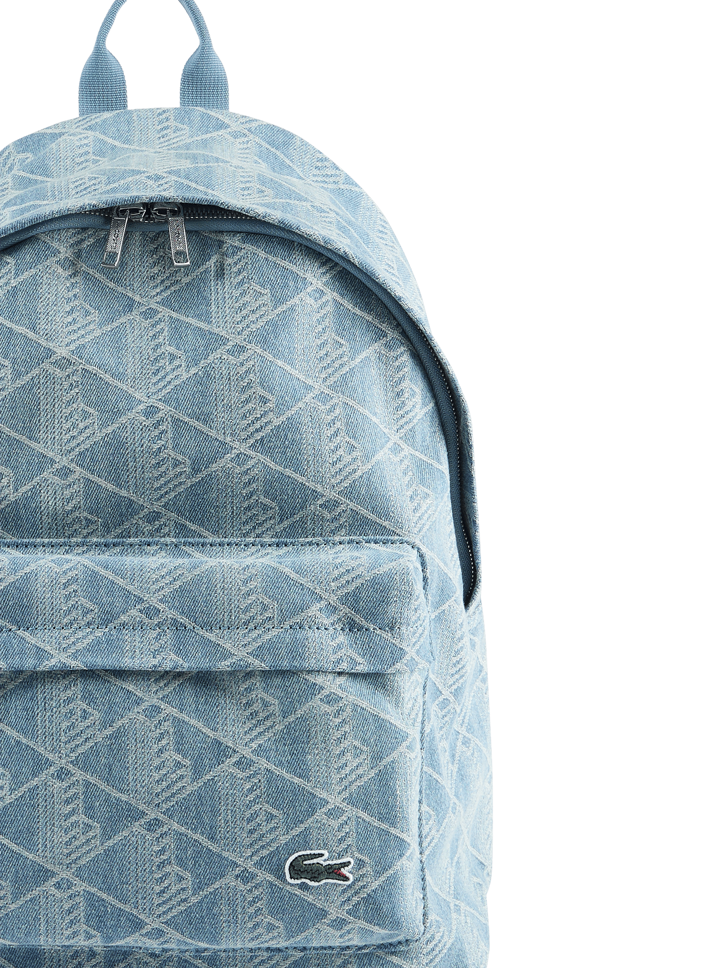 Monogram cotton backpack LACOSTE Blue