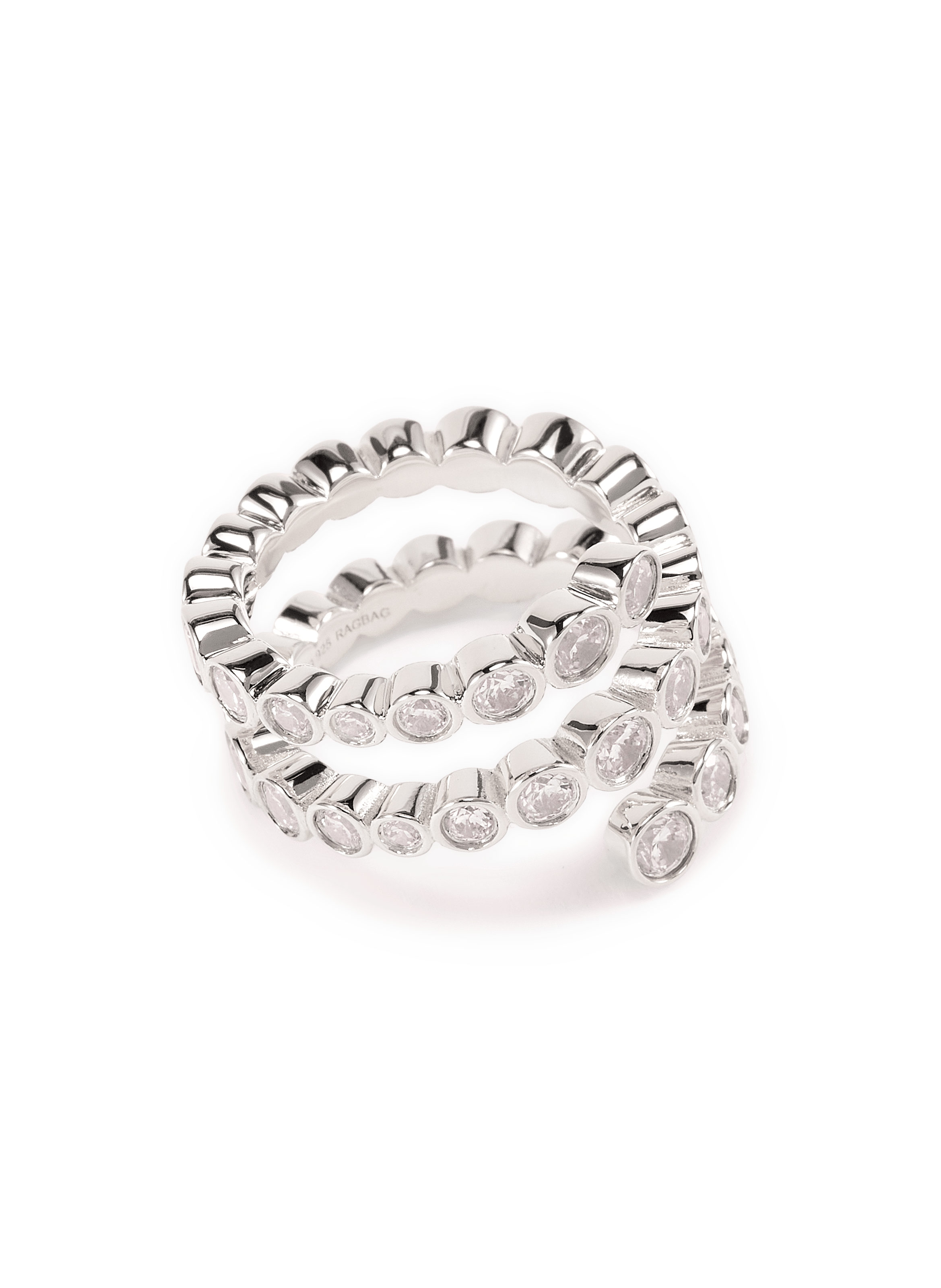 Bague spirale Odette avec pierres RAGBAG Argent